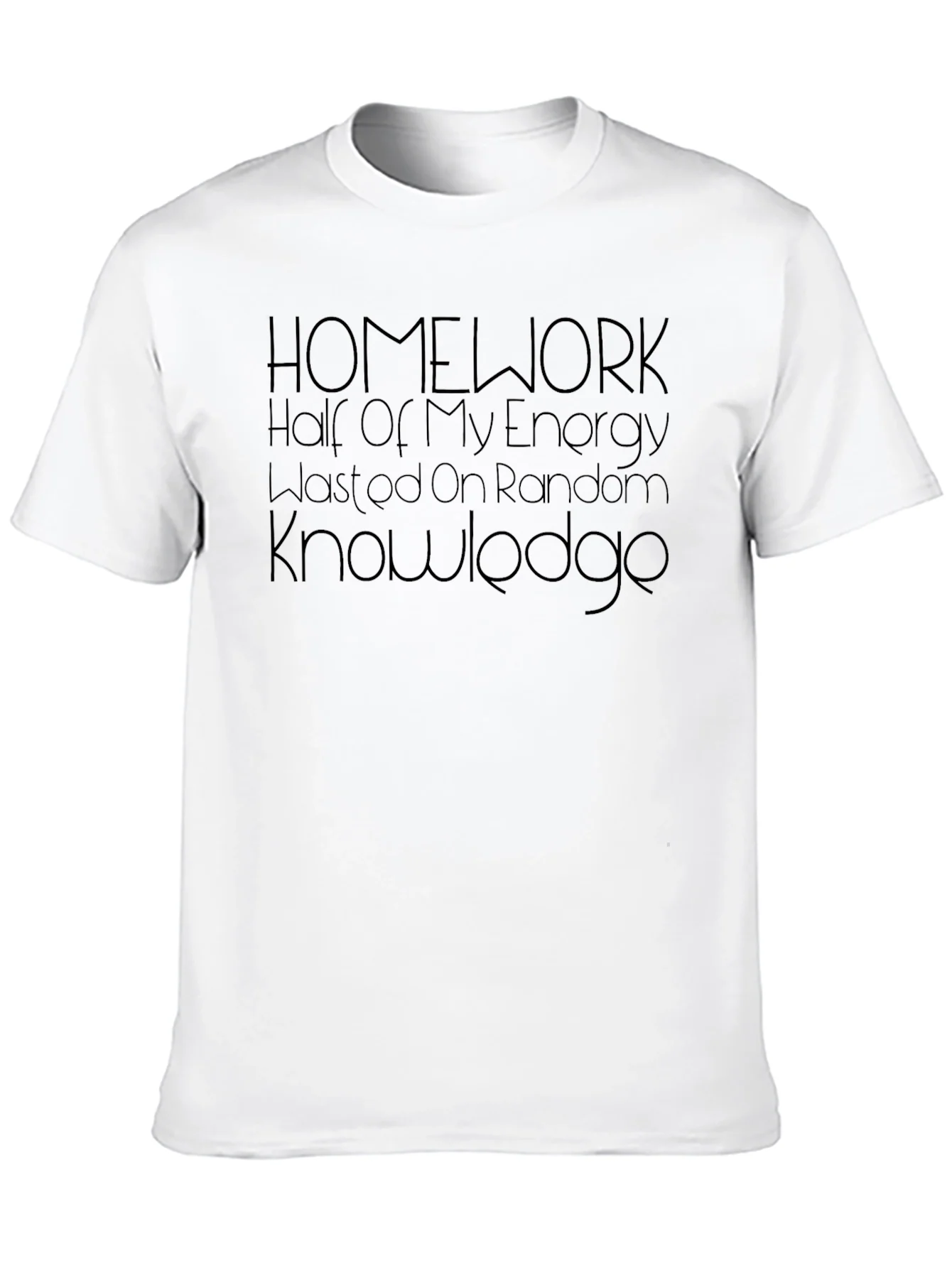 Homework Energy Random Knowledge Mens Black Tee
