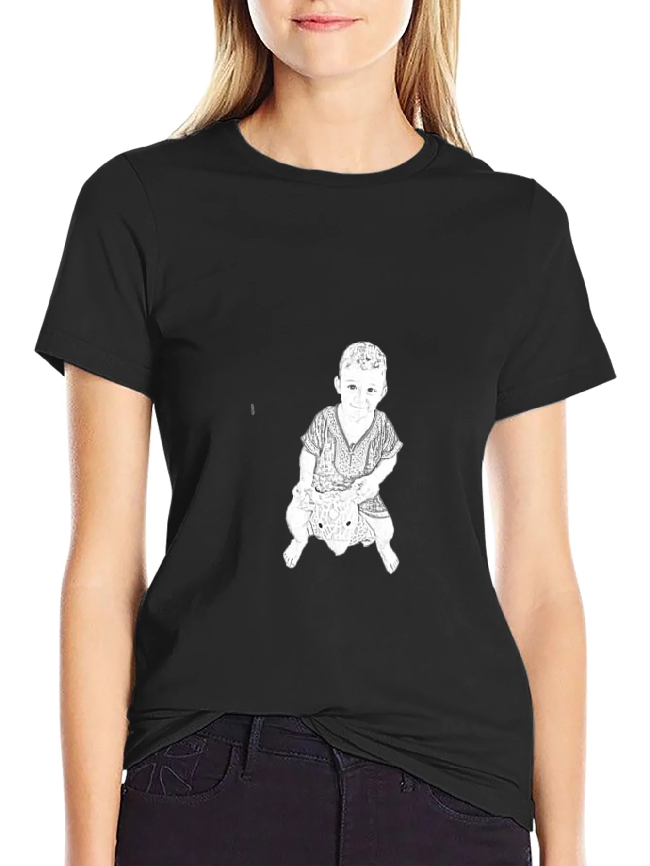 Graphic Print Tee - Child Riding Toy