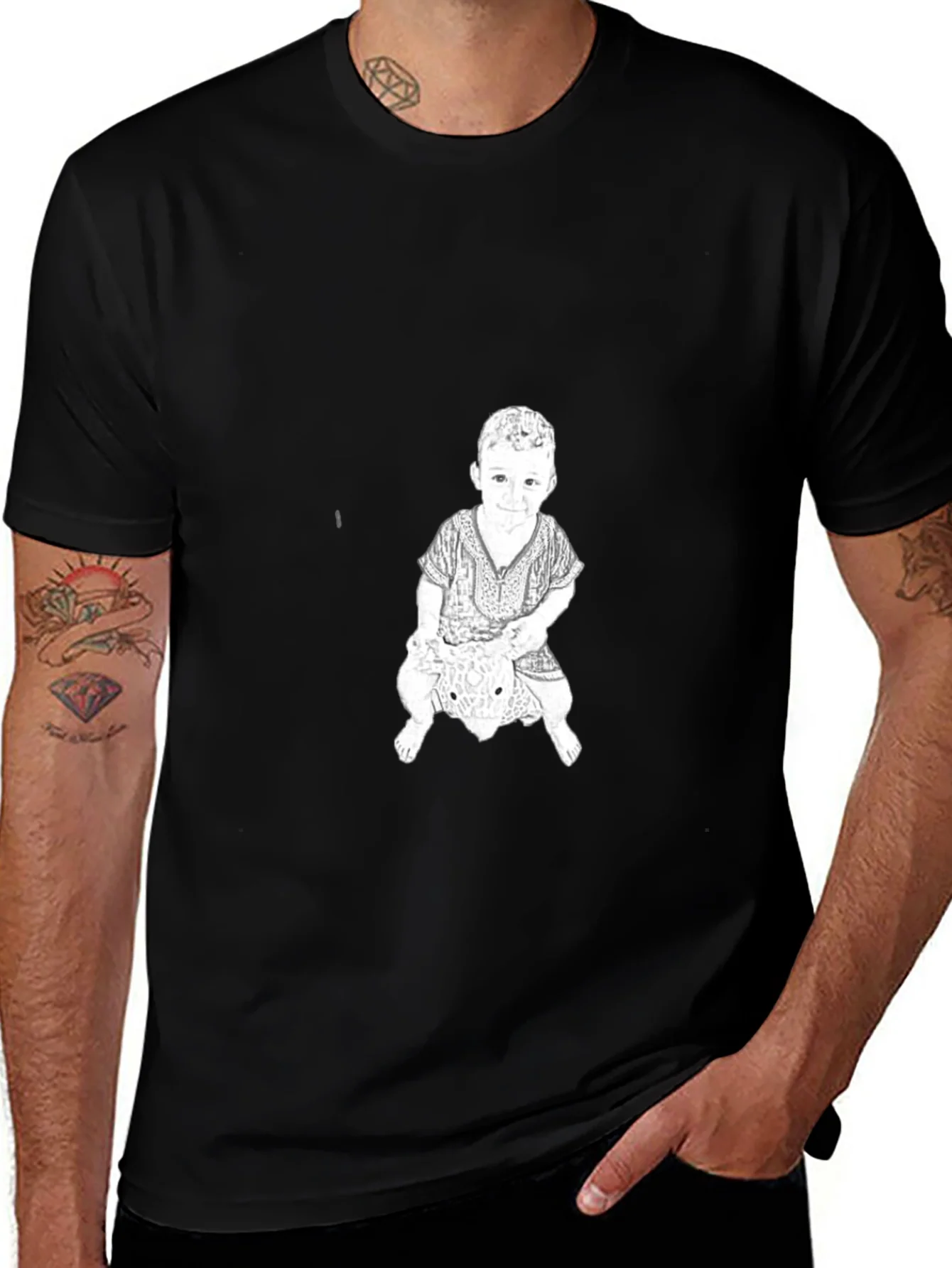Graphic Print Tee - Child Riding Toy