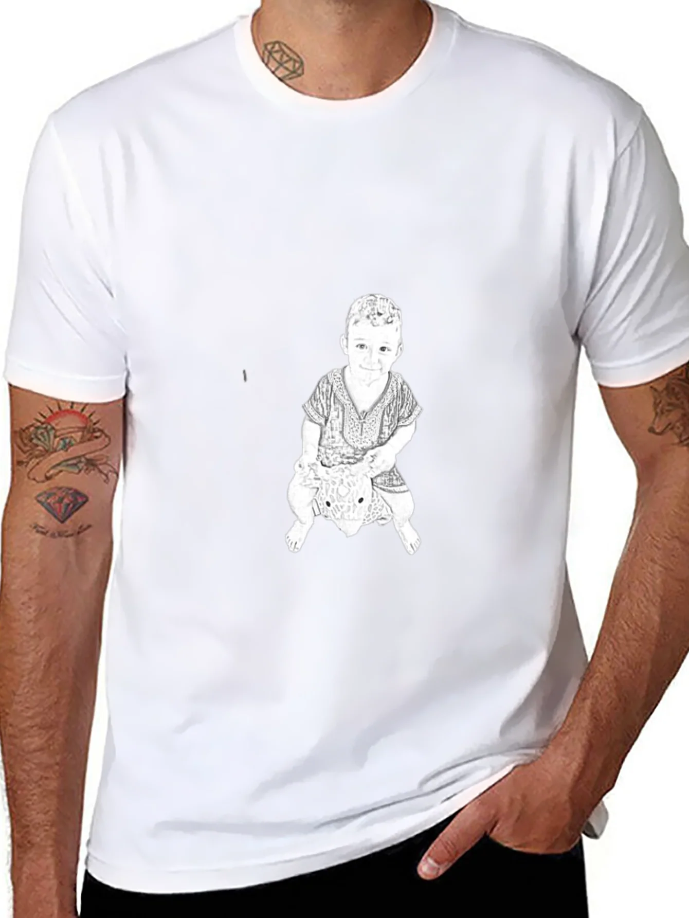 Graphic Print Tee - Child Riding Toy