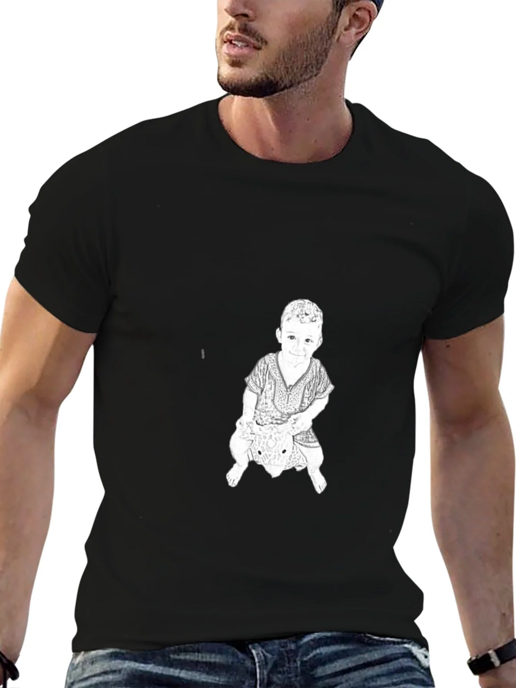 Graphic Print Tee - Child Riding Toy
