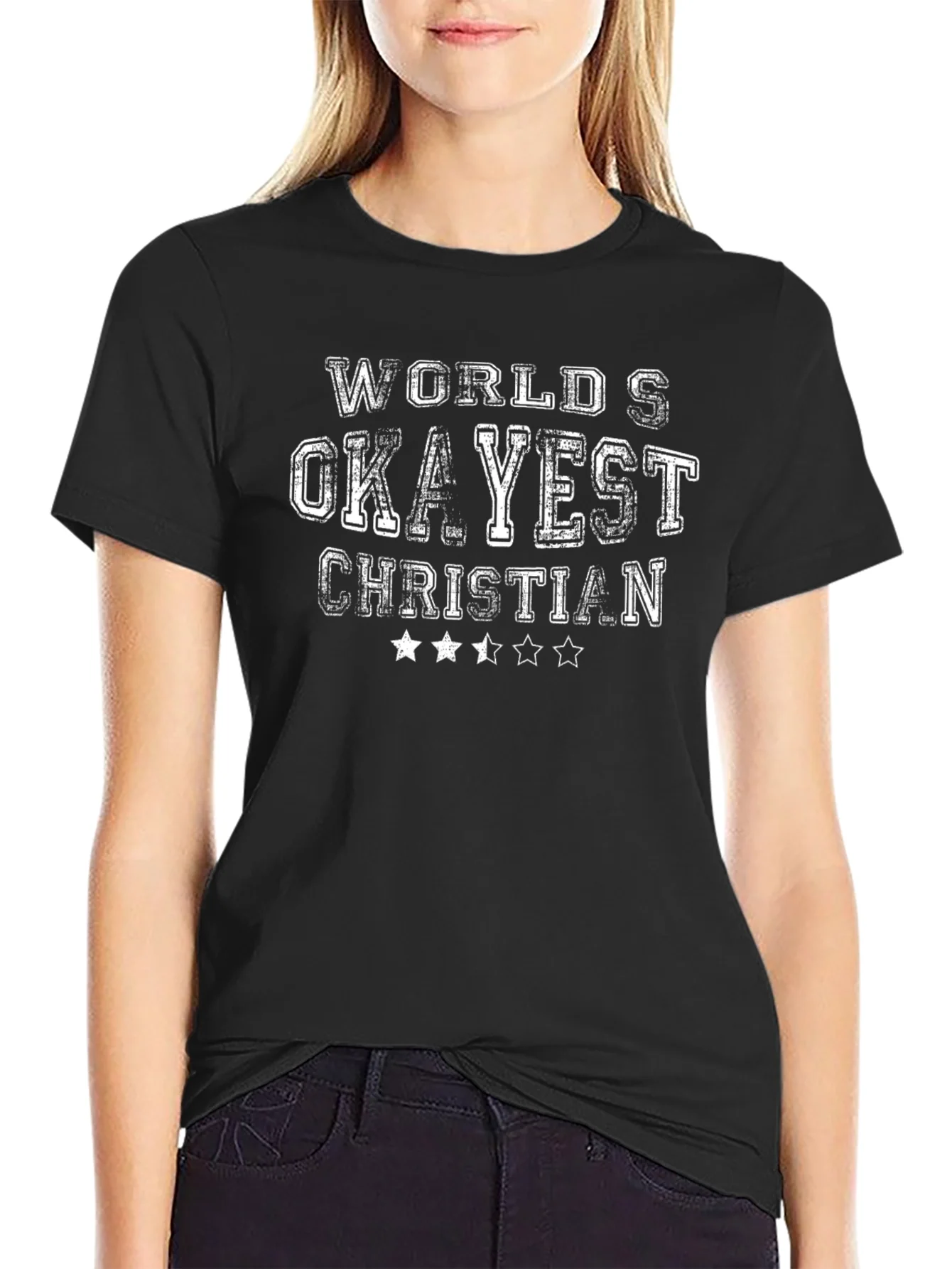 Worlds Okayest Christian Black Graphic Tee