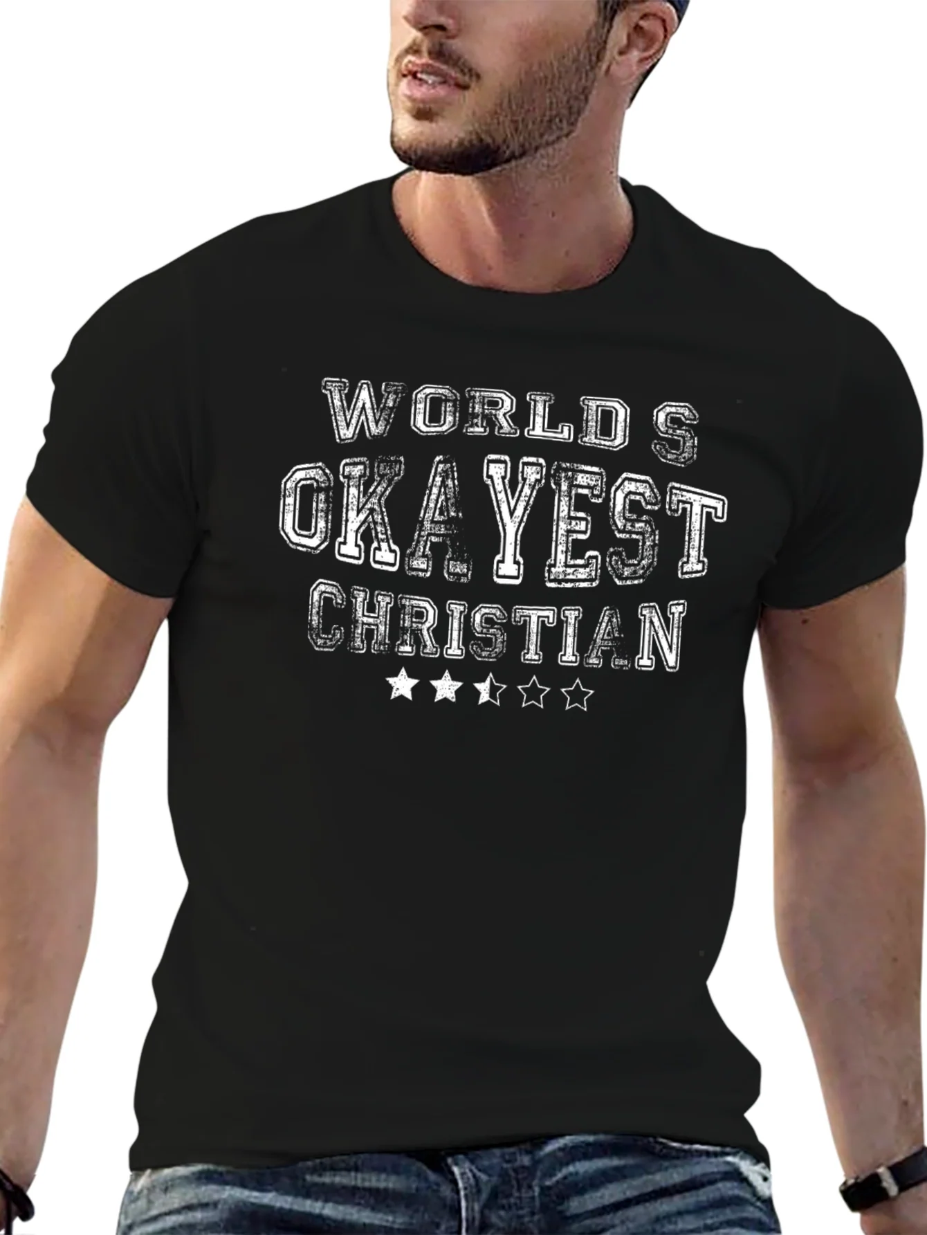 Worlds Okayest Christian Black Graphic Tee