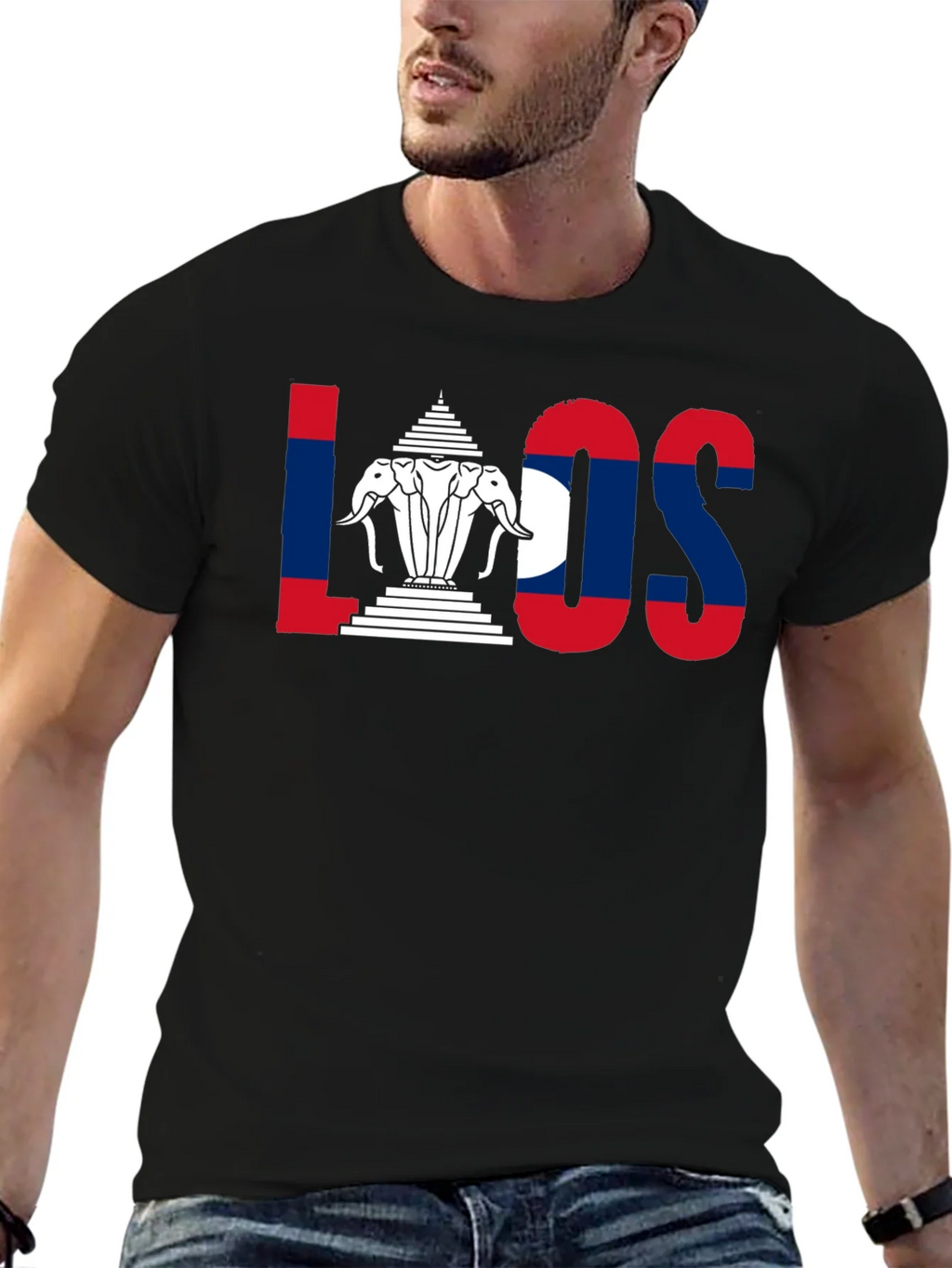 Laos Flag T-Shirt - Travel Souvenir Tee