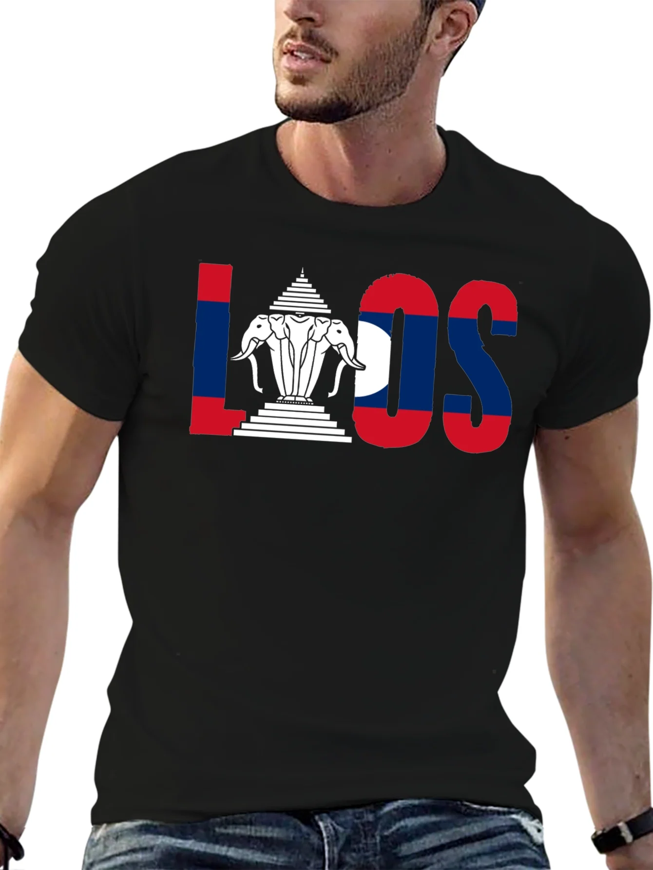 Laos Flag T-Shirt - Travel Souvenir Tee