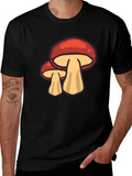 Mushroom Graphic T-Shirt - Fun Casual Tee