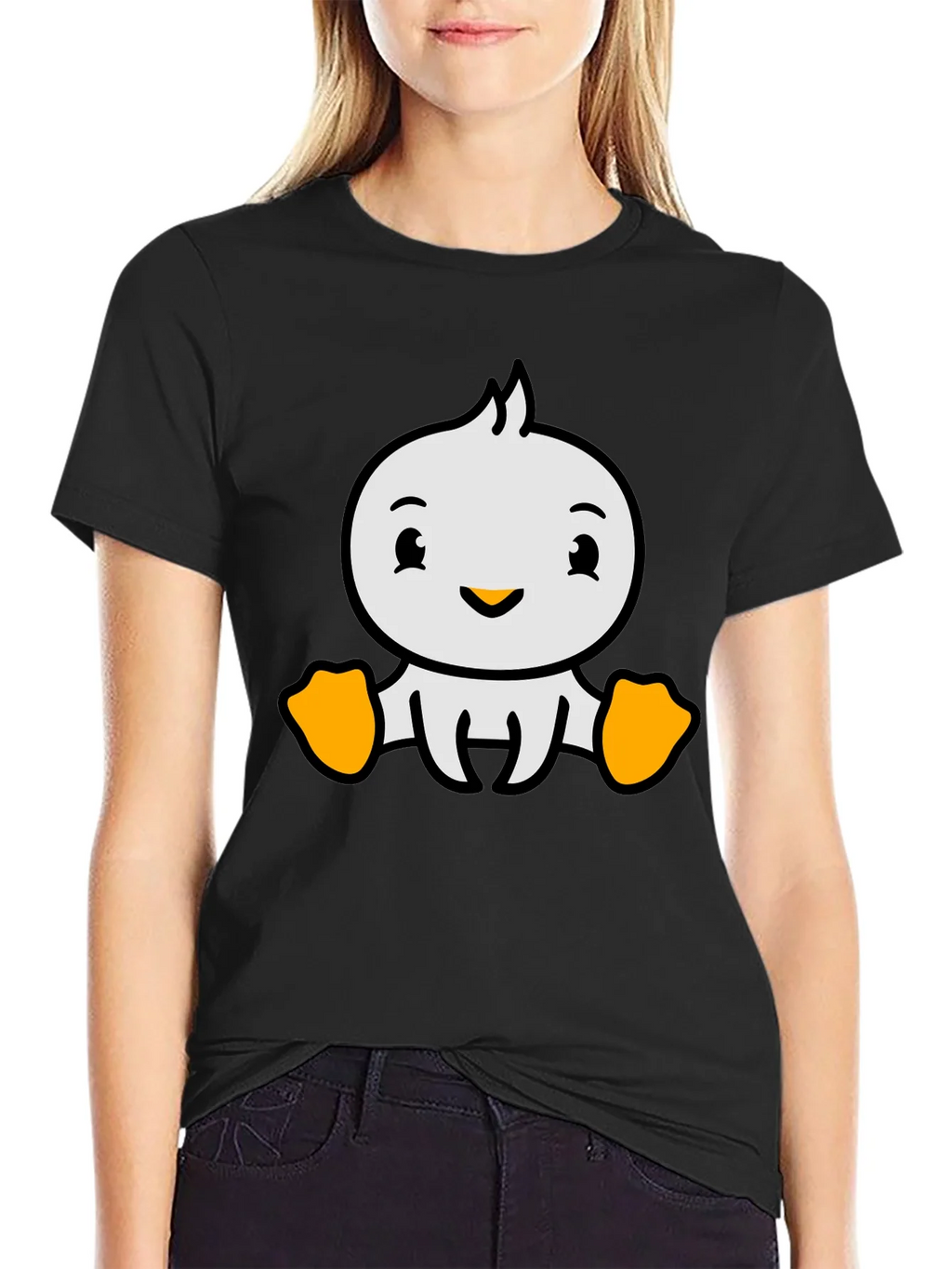 Cute Cartoon Duckling Graphic T-Shirt
