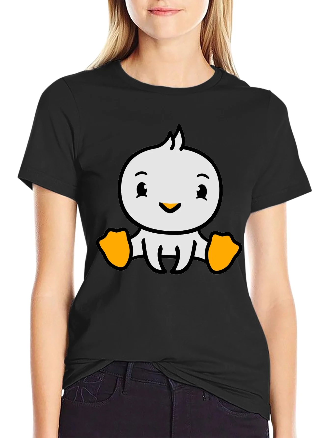 Cute Cartoon Duckling Graphic T-Shirt