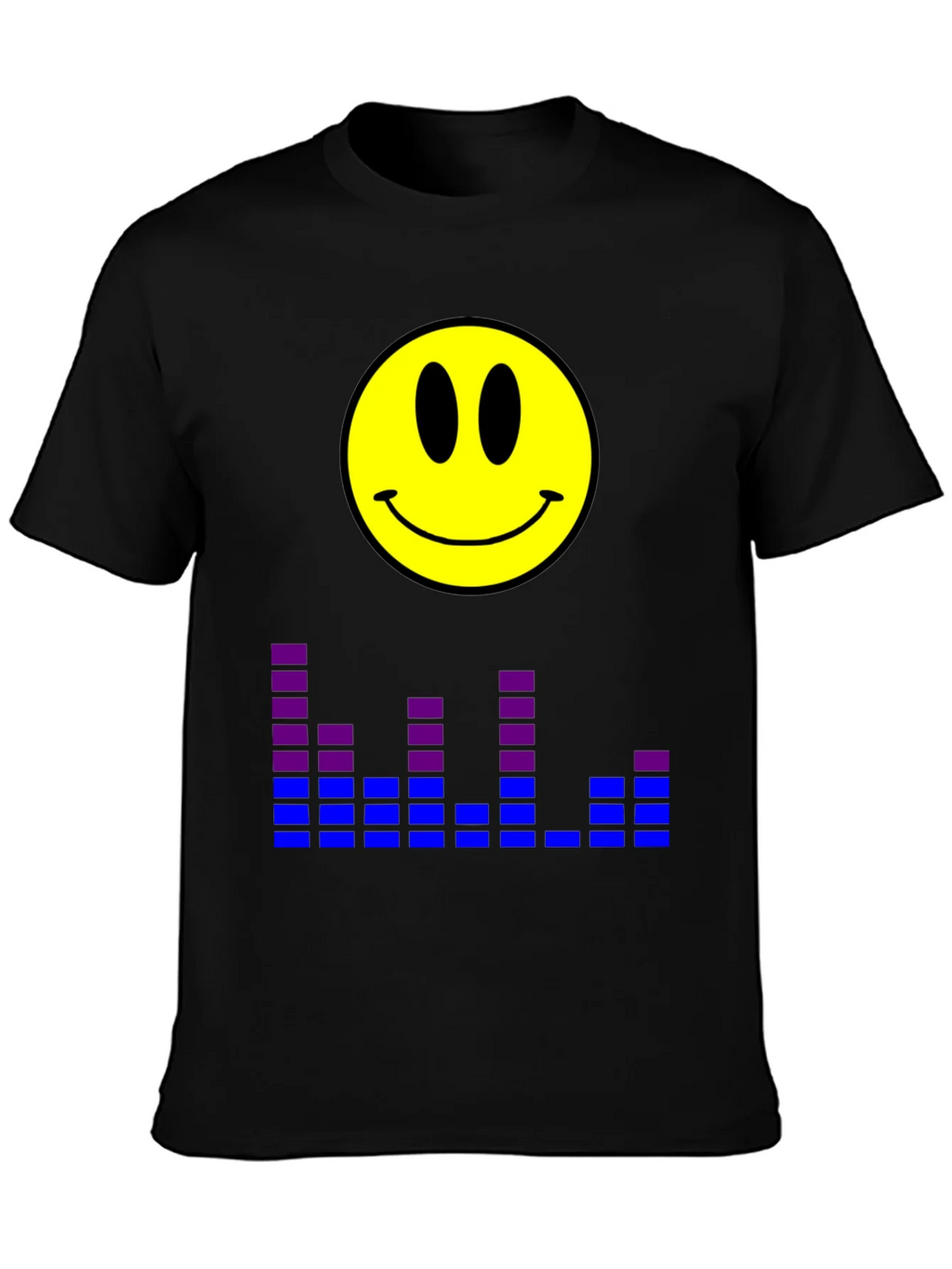 Smiley Face Graphic Tee - Black T-Shirt