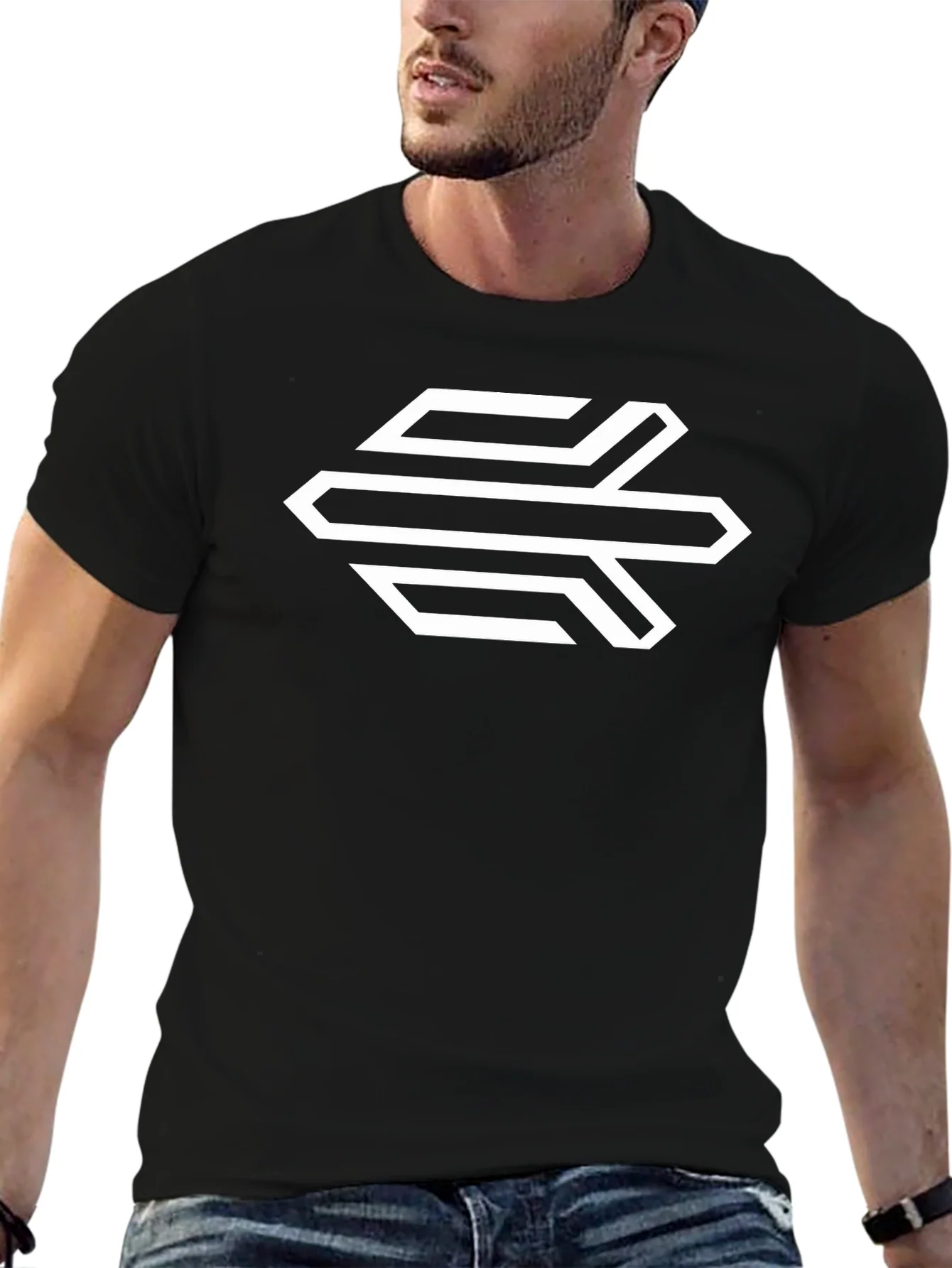 Geometric Logo Black T-Shirt