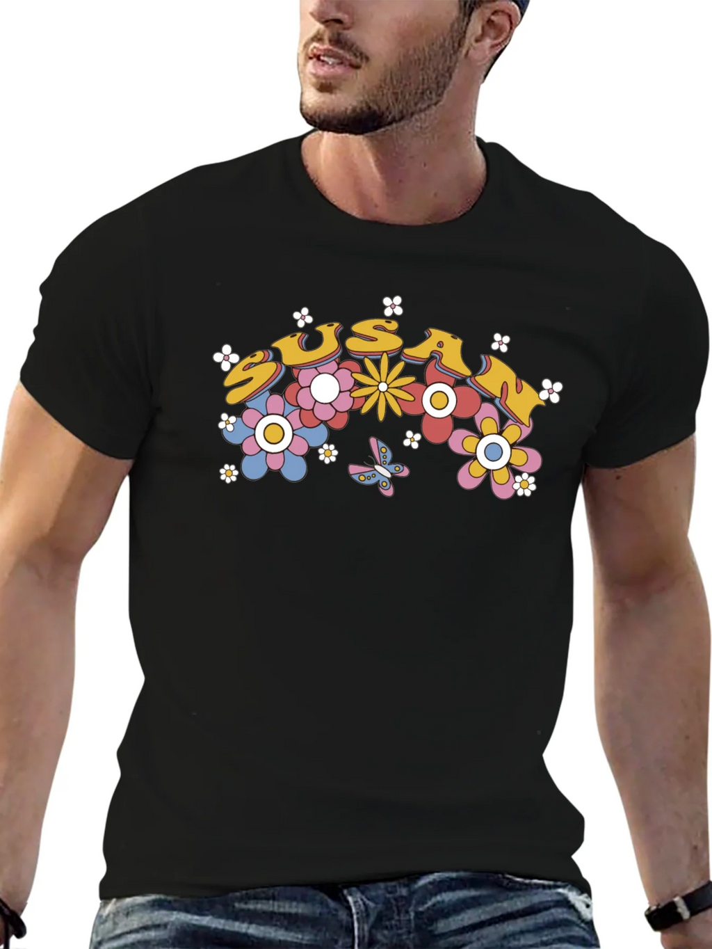 Susan Floral Retro Style T-Shirt