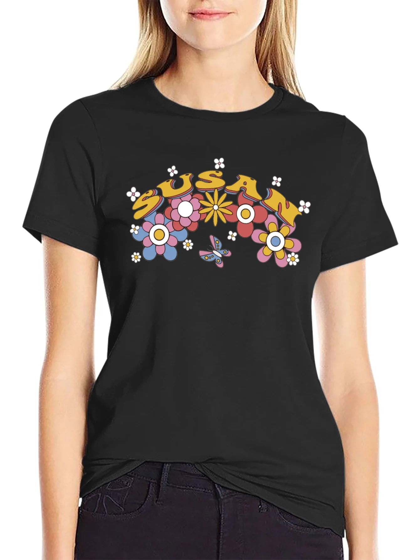 Susan Floral Retro Style T-Shirt