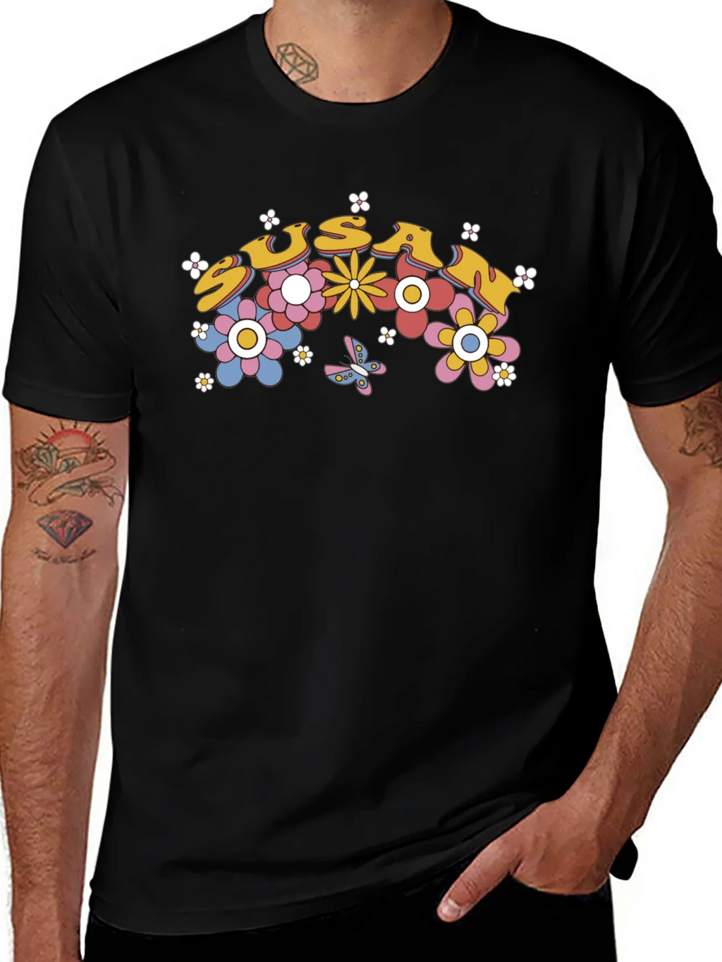 Susan Floral Retro Style T-Shirt