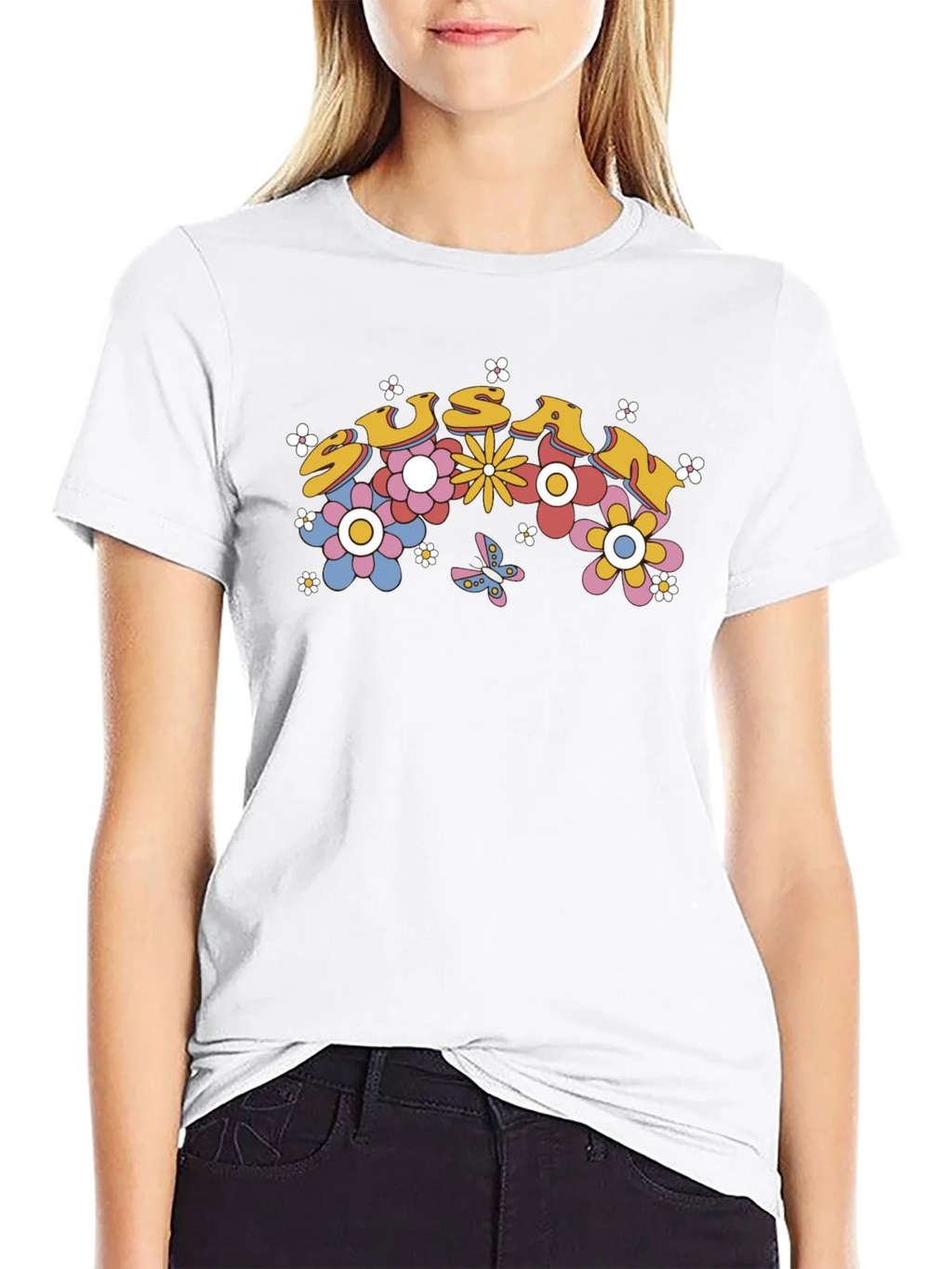 Susan Floral Retro Style T-Shirt