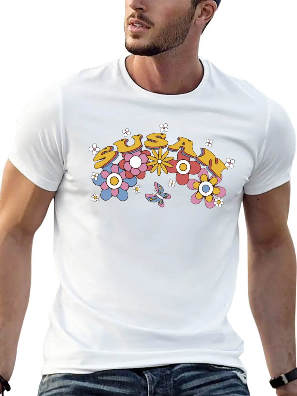 Susan Floral Retro Style T-Shirt