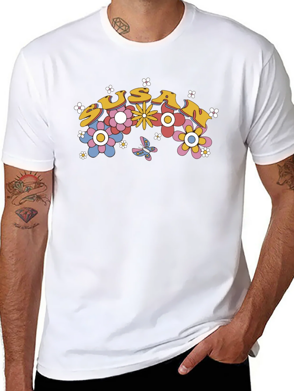 Susan Floral Retro Style T-Shirt
