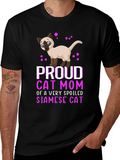 Proud Cat Mom Siamese Cat T-Shirt