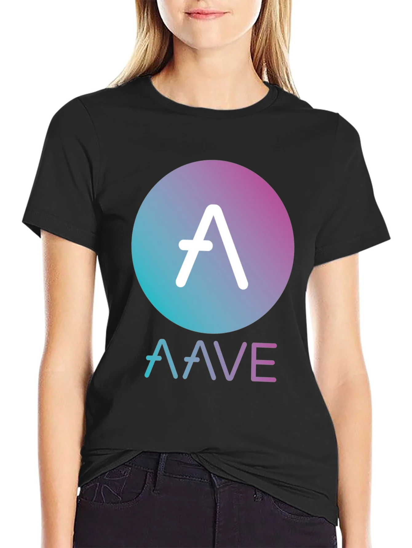 AAVE Crypto Black T-Shirt