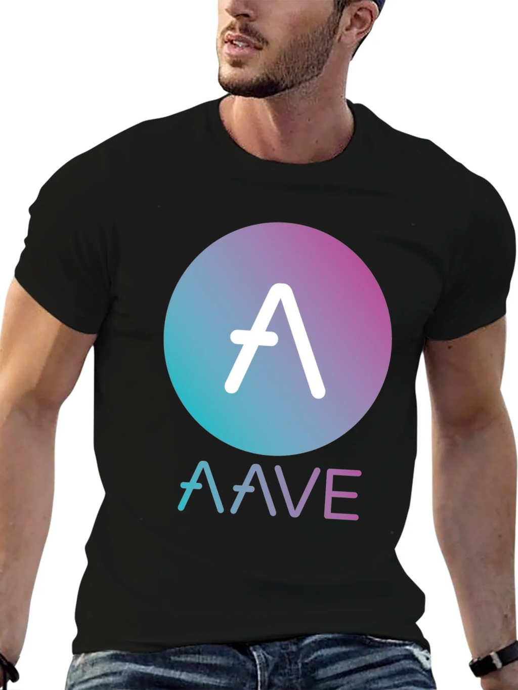 AAVE Crypto Black T-Shirt