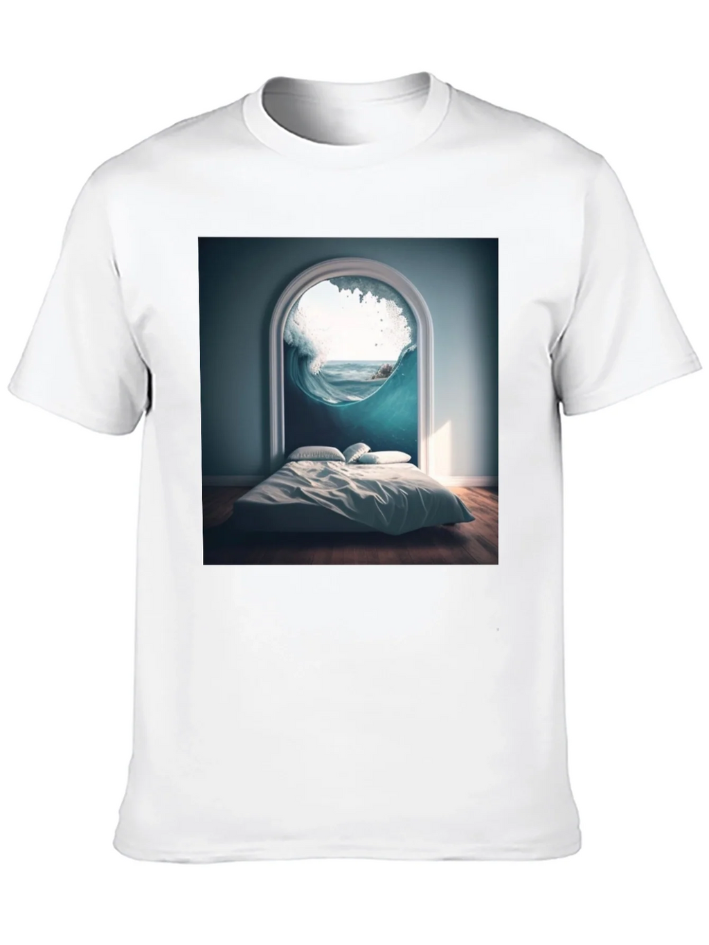 Surreal Wave Room Graphic Tee - Unique Design