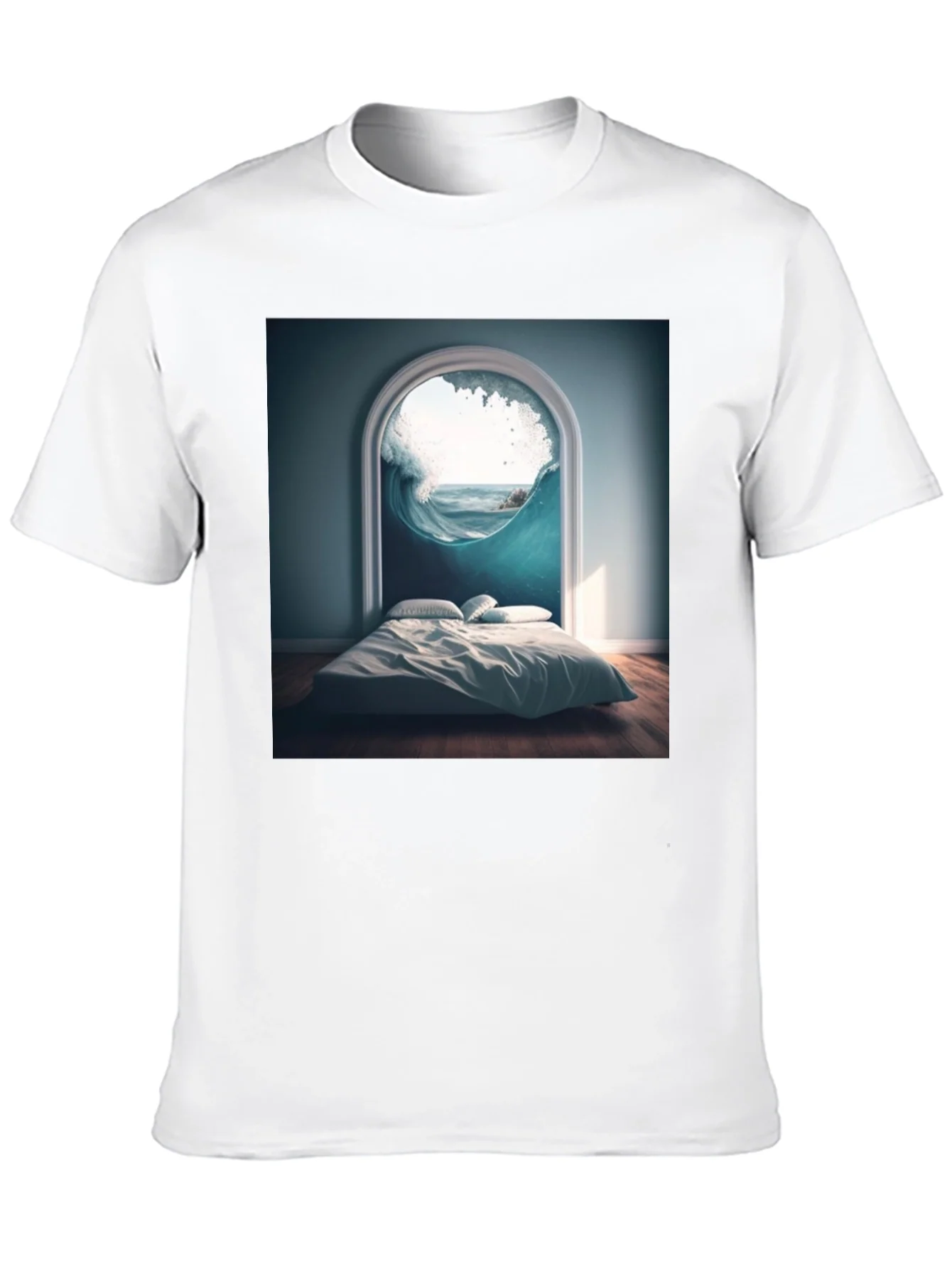 Surreal Wave Room Graphic Tee - Unique Design