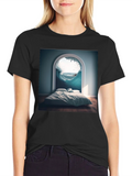 Surreal Wave Room Graphic Tee - Unique Design