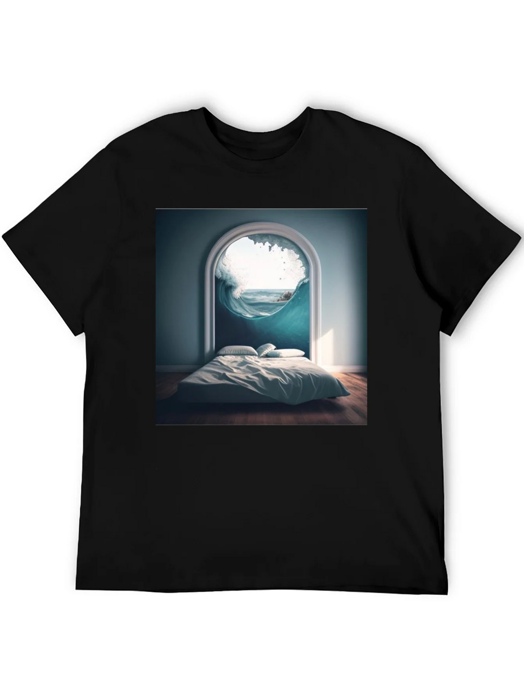 Surreal Wave Room Graphic Tee - Unique Design