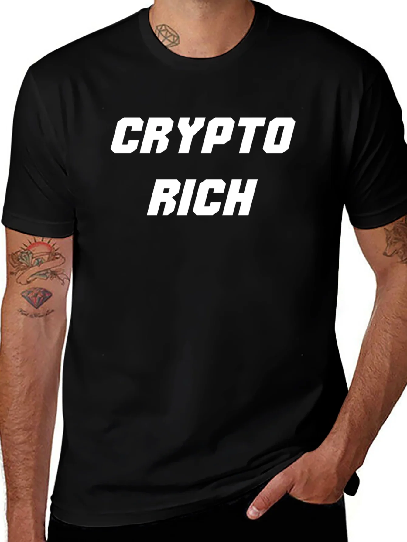 Crypto Rich Black Graphic Tee