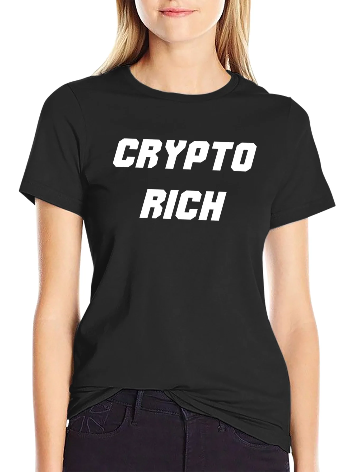 Crypto Rich Black Graphic Tee