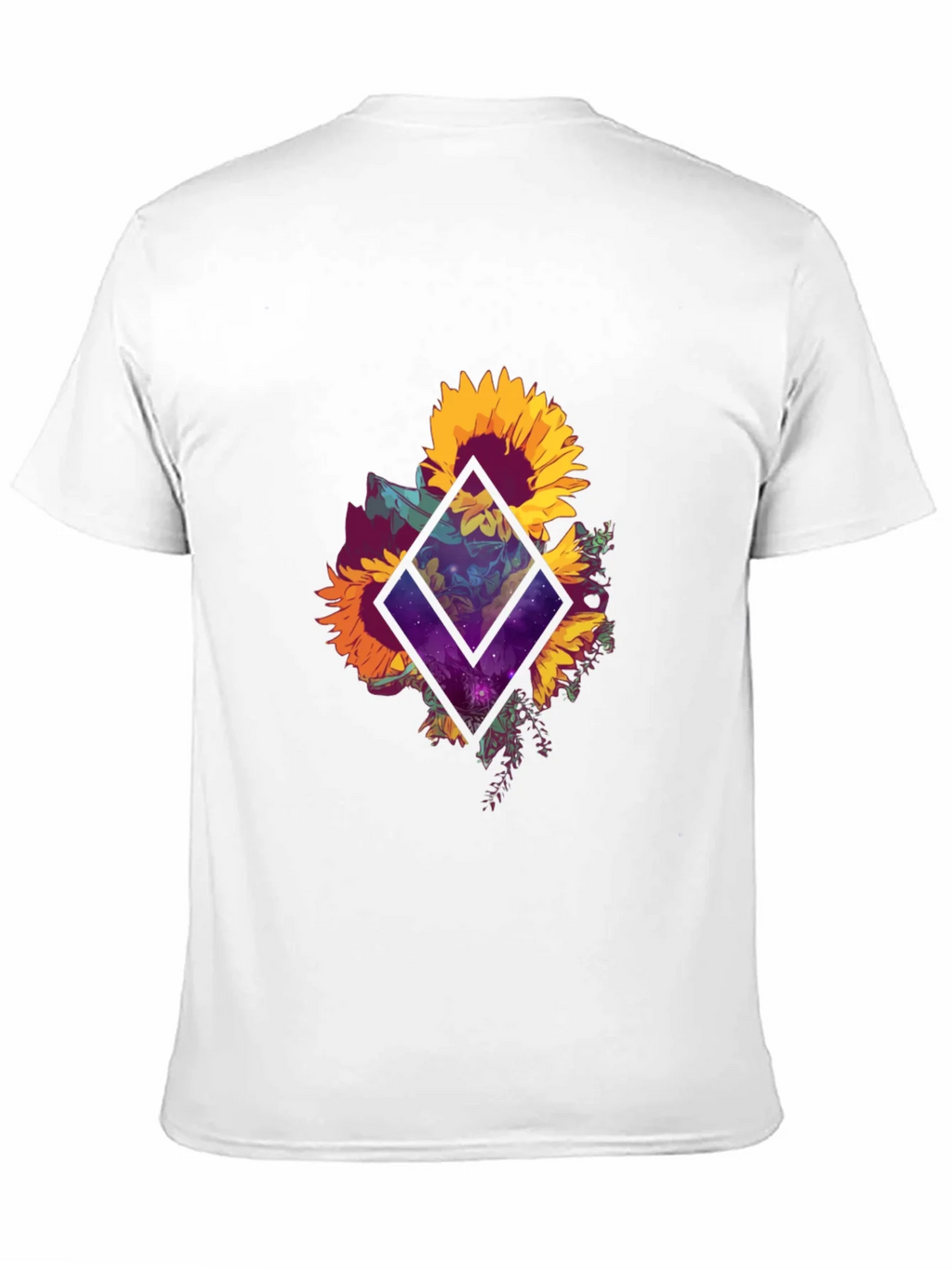 Sunflower Galaxy Graphic Tee - Black Cotton