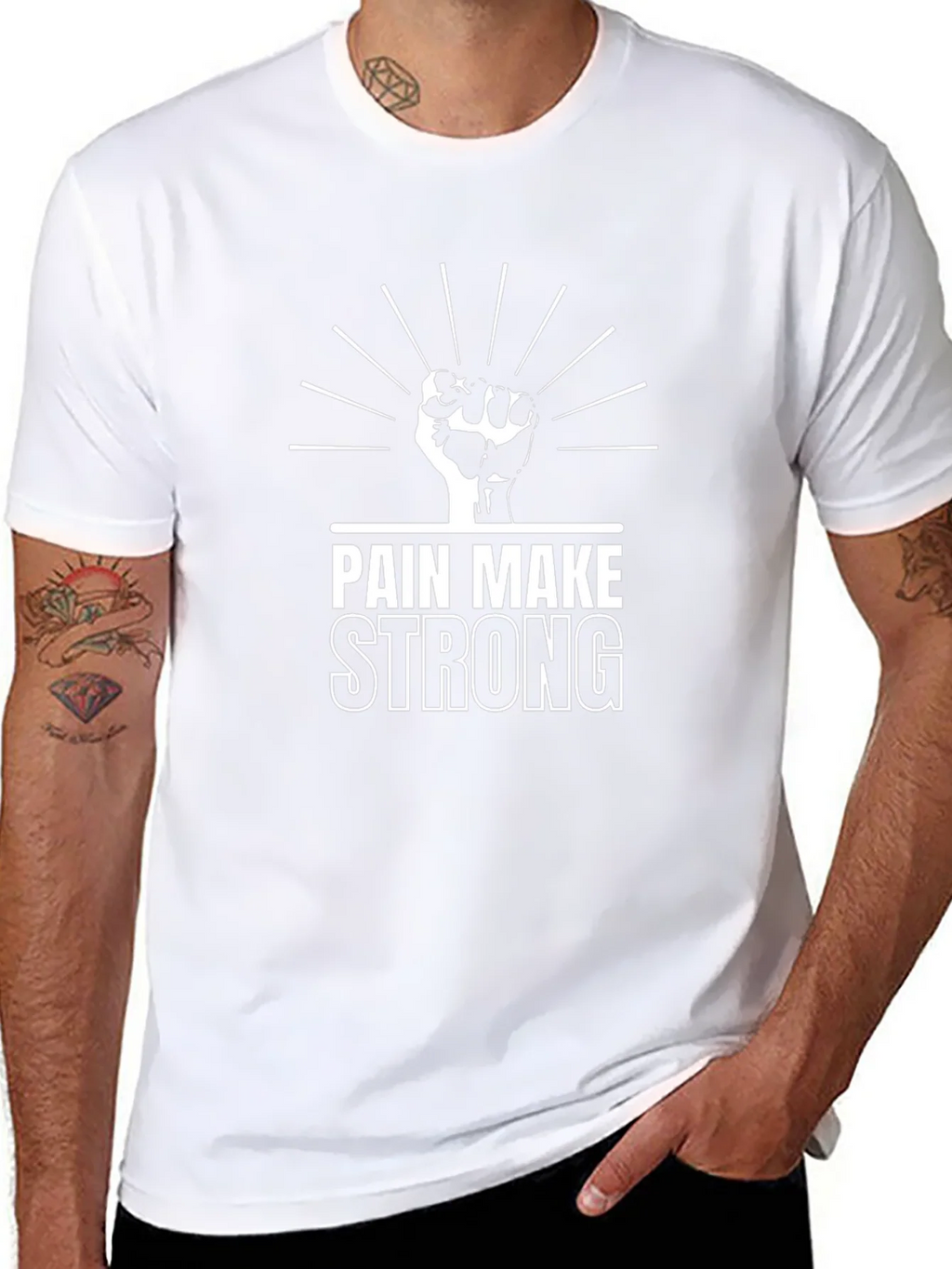 Pain Make Strong T-Shirt - Black Graphic Tee