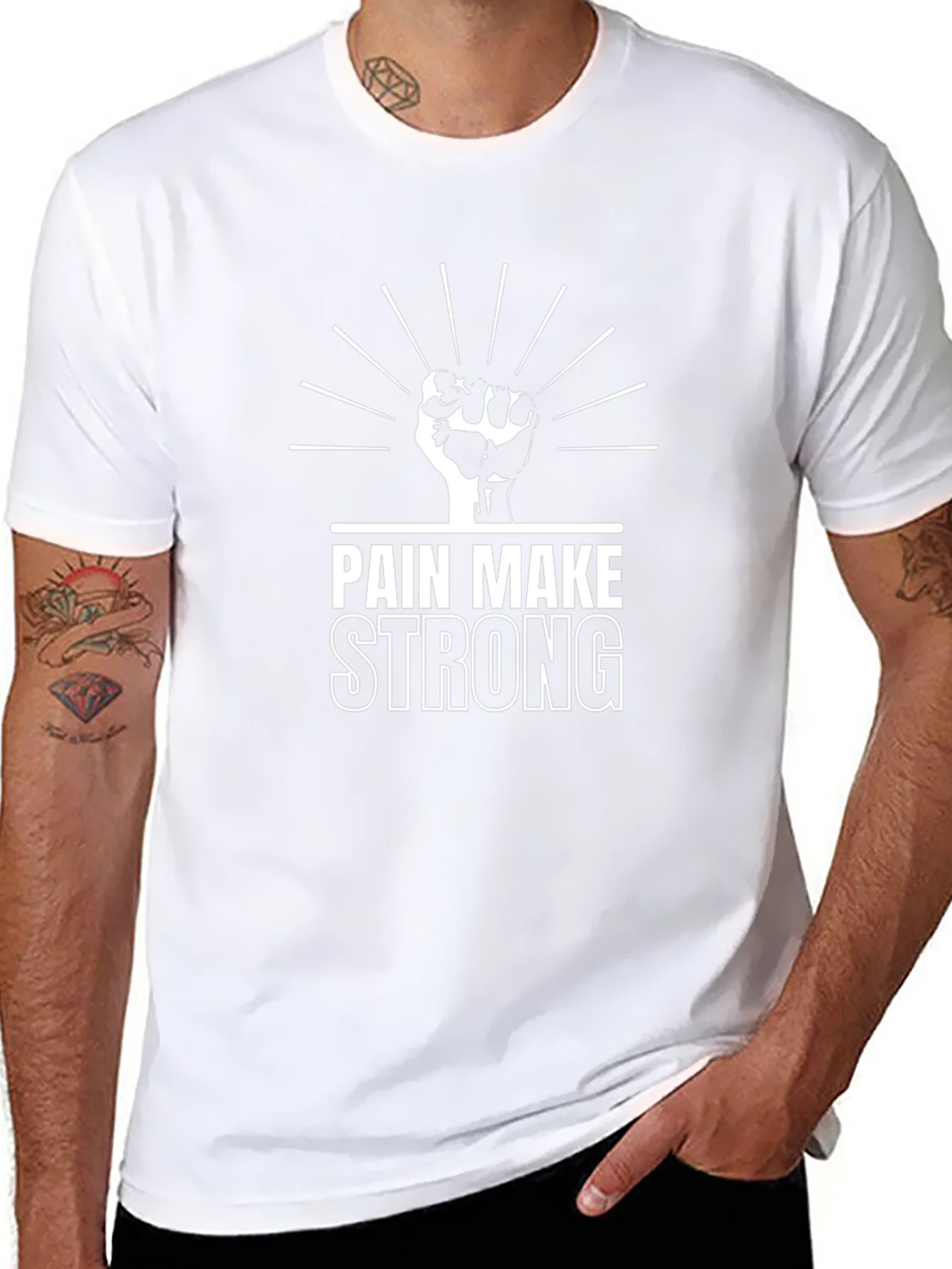 Pain Make Strong T-Shirt - Black Graphic Tee