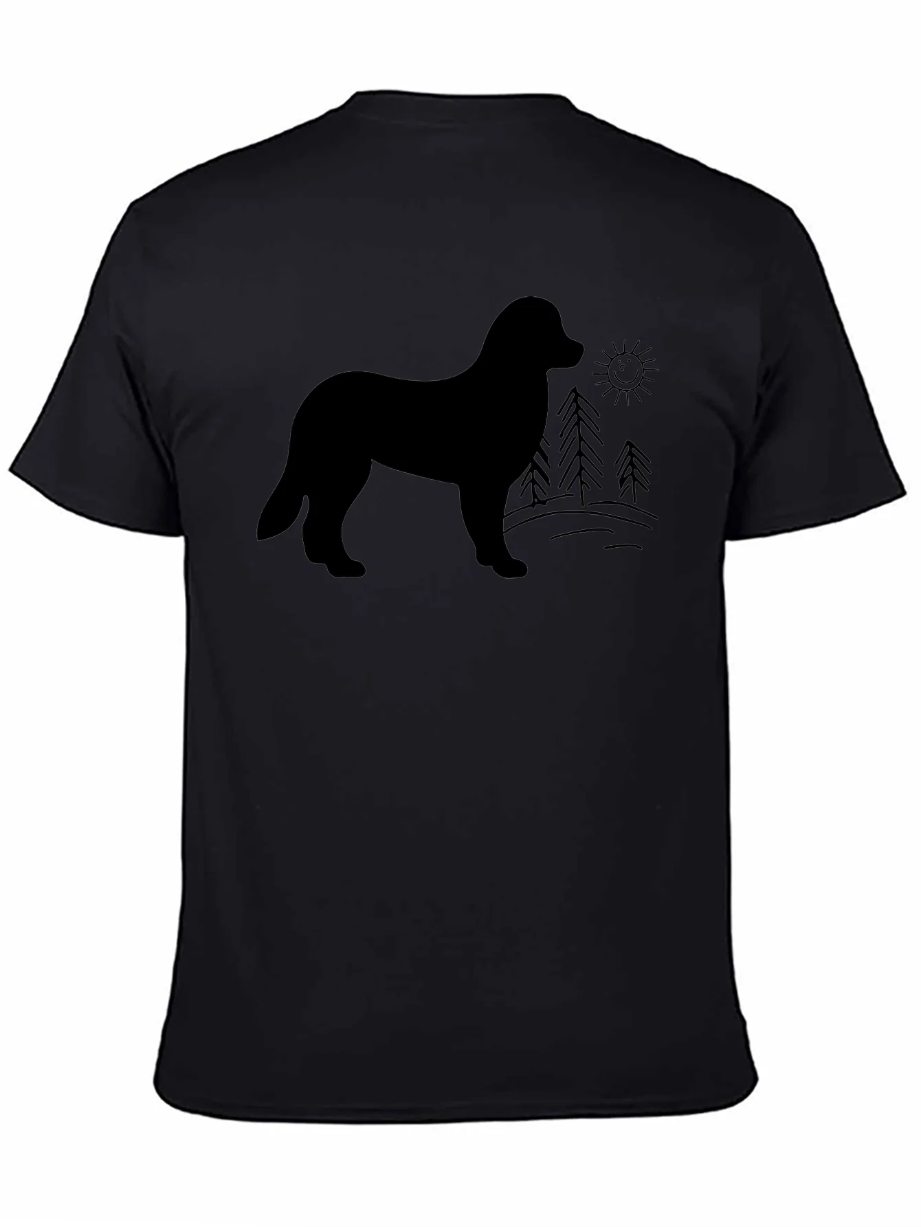 Dog Silhouette Graphic Tee - Unisex Black T-Shirt