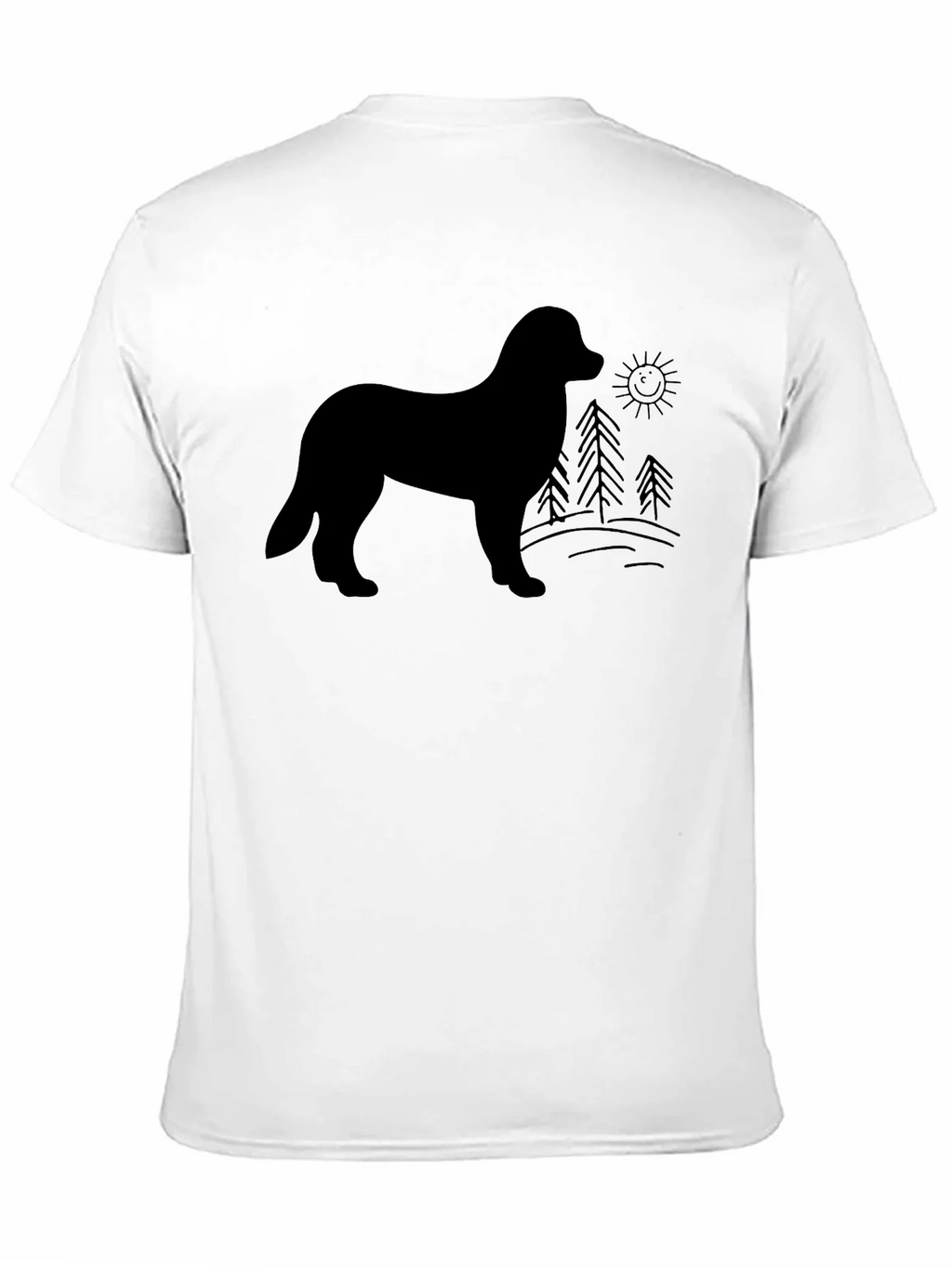 Dog Silhouette Graphic Tee - Unisex Black T-Shirt