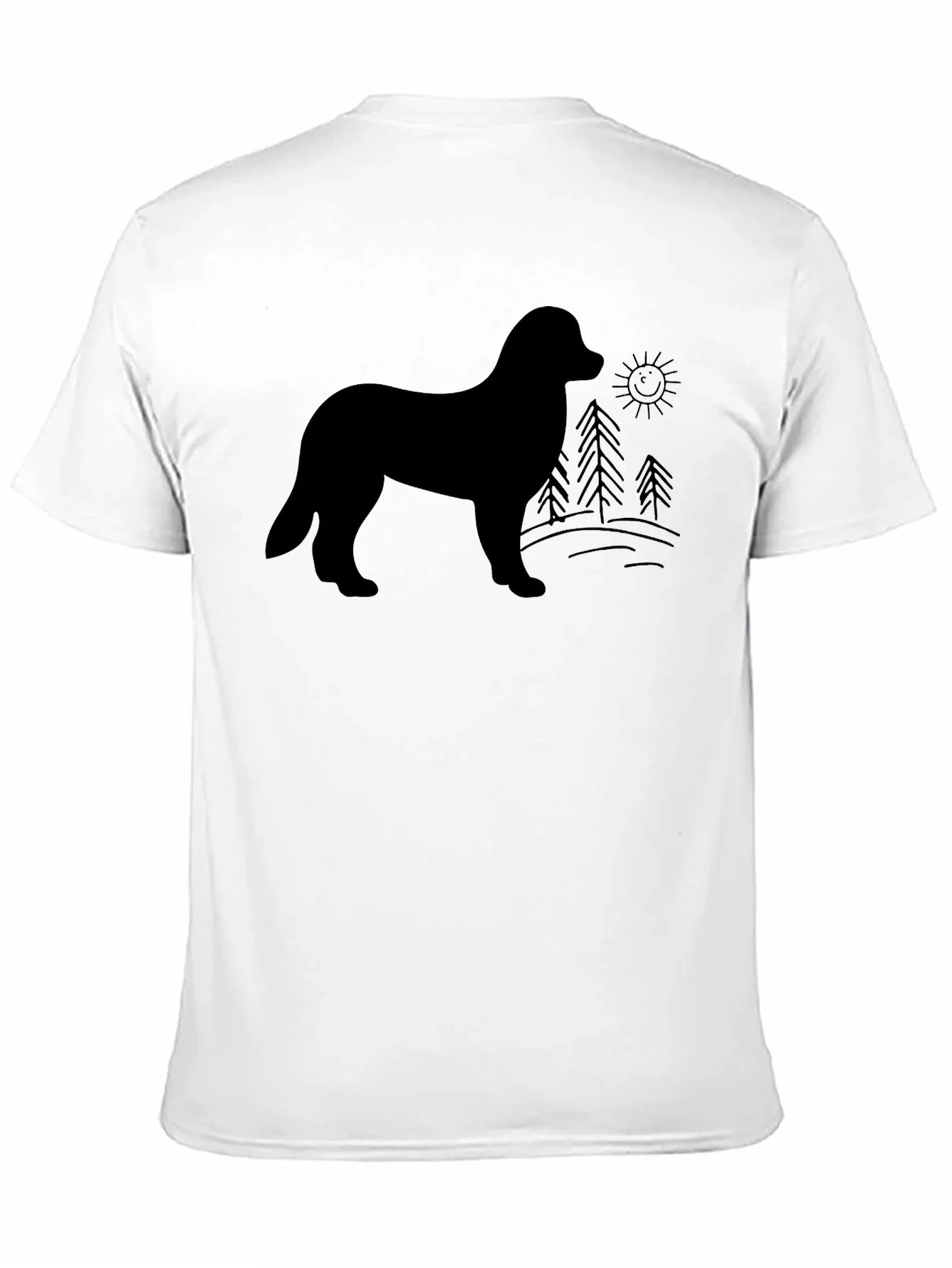 Dog Silhouette Graphic Tee - Unisex Black T-Shirt