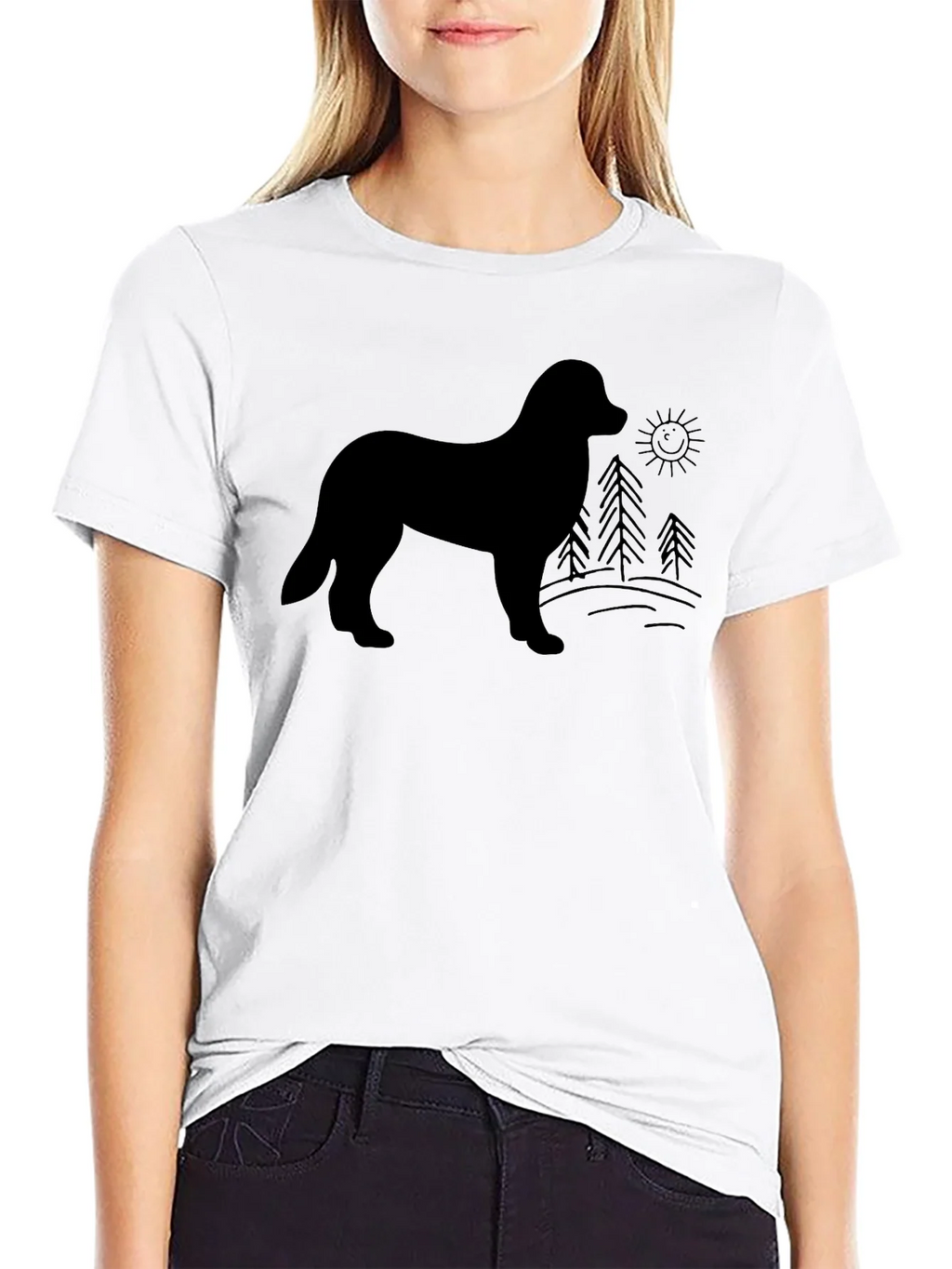 Dog Silhouette Graphic Tee - Unisex Black T-Shirt