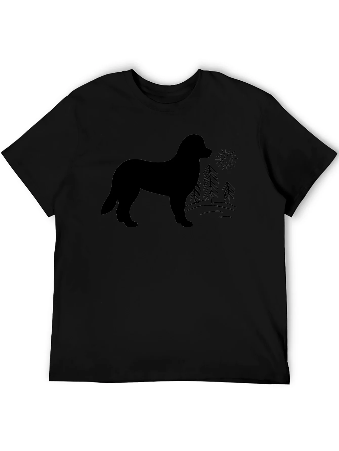 Dog Silhouette Graphic Tee - Unisex Black T-Shirt