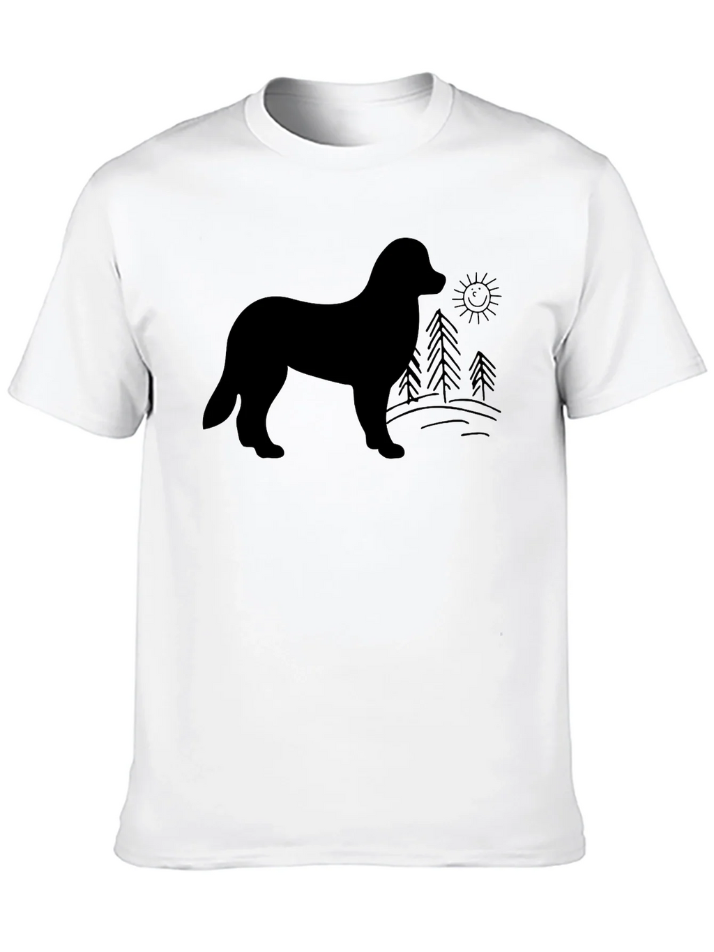 Dog Silhouette Graphic Tee - Unisex Black T-Shirt