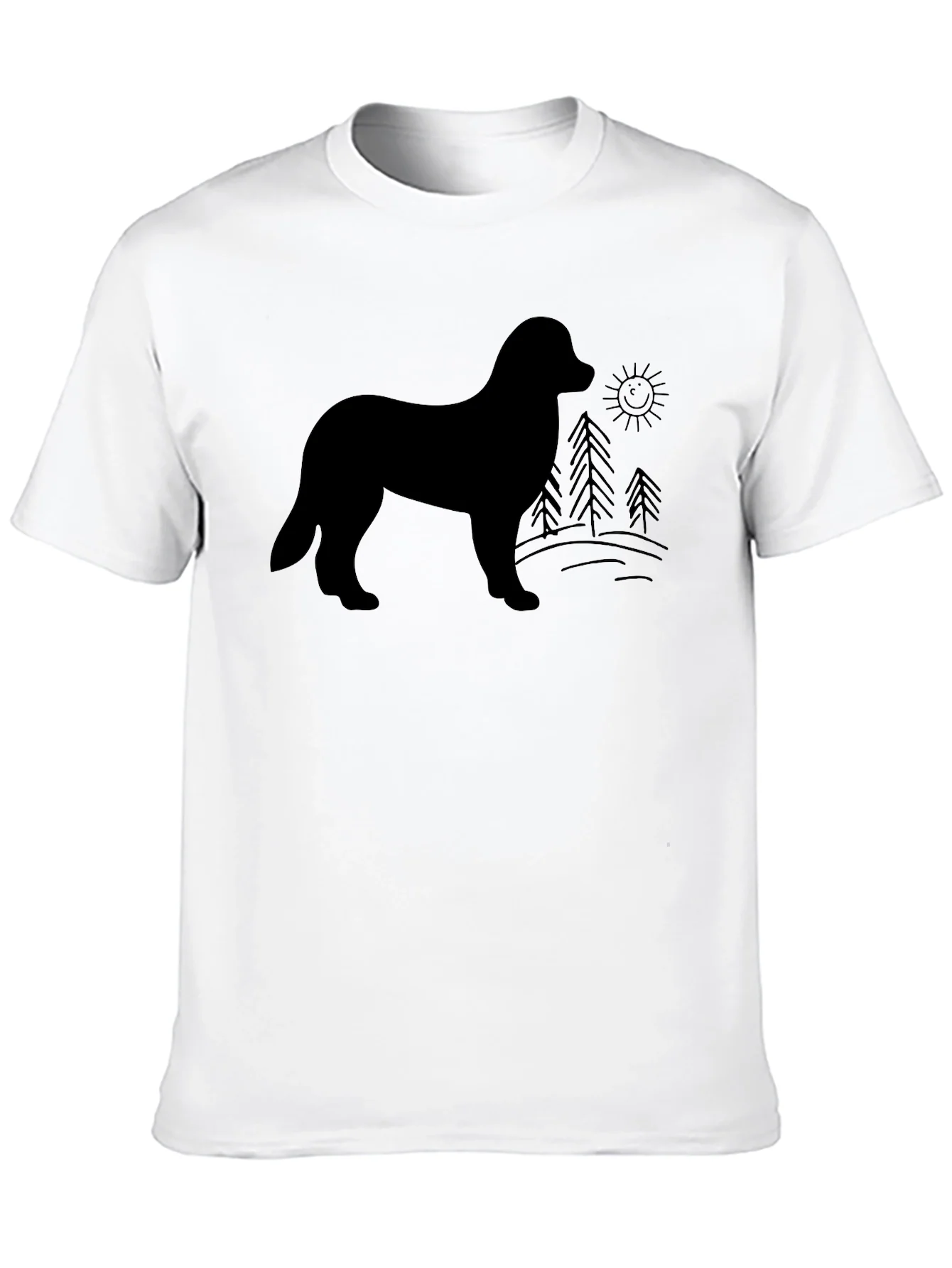 Dog Silhouette Graphic Tee - Unisex Black T-Shirt