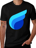 Modern Graphic Tee - Abstract Design Soft Black Cotton