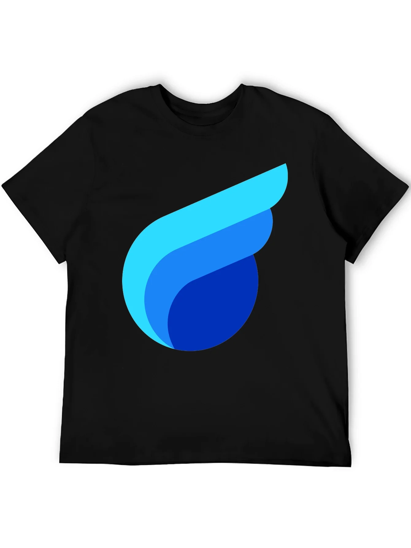 Modern Graphic Tee - Abstract Design Soft Black Cotton