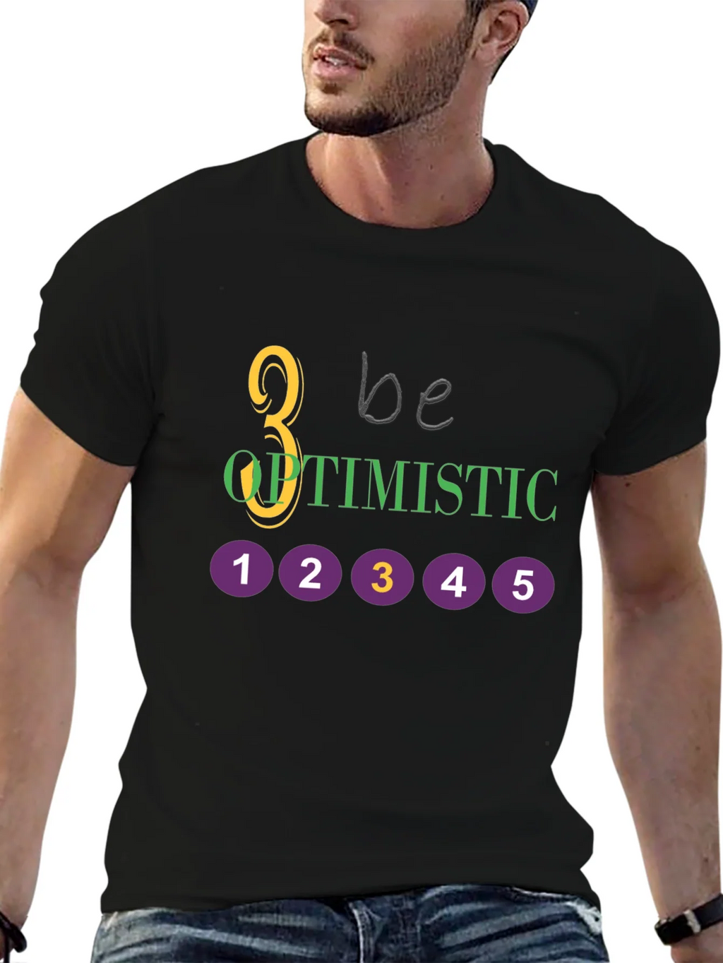 Be Optimistic Graphic Tee - Black