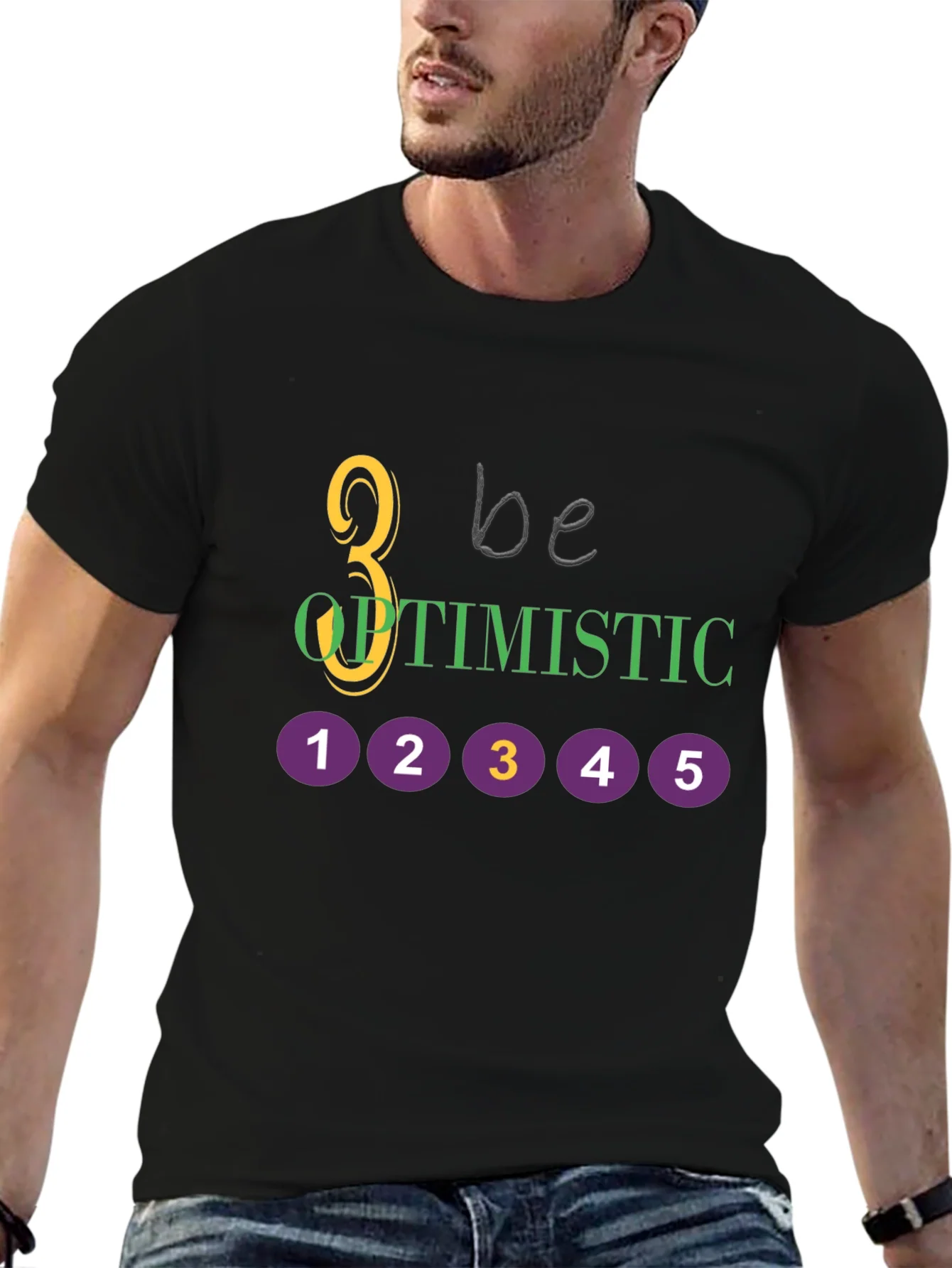 Be Optimistic Graphic Tee - Black