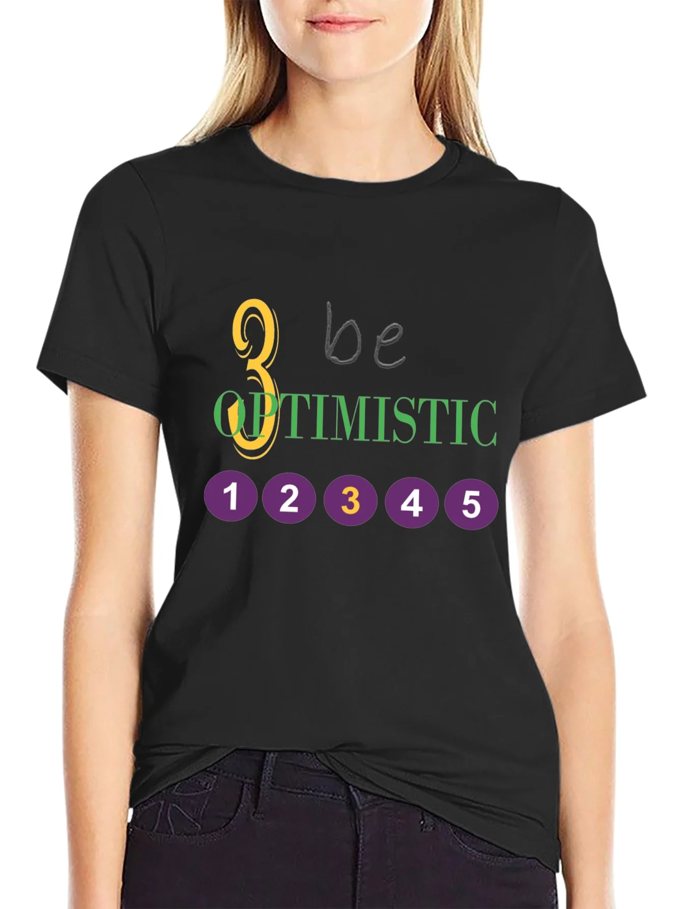 Be Optimistic Graphic Tee - Black
