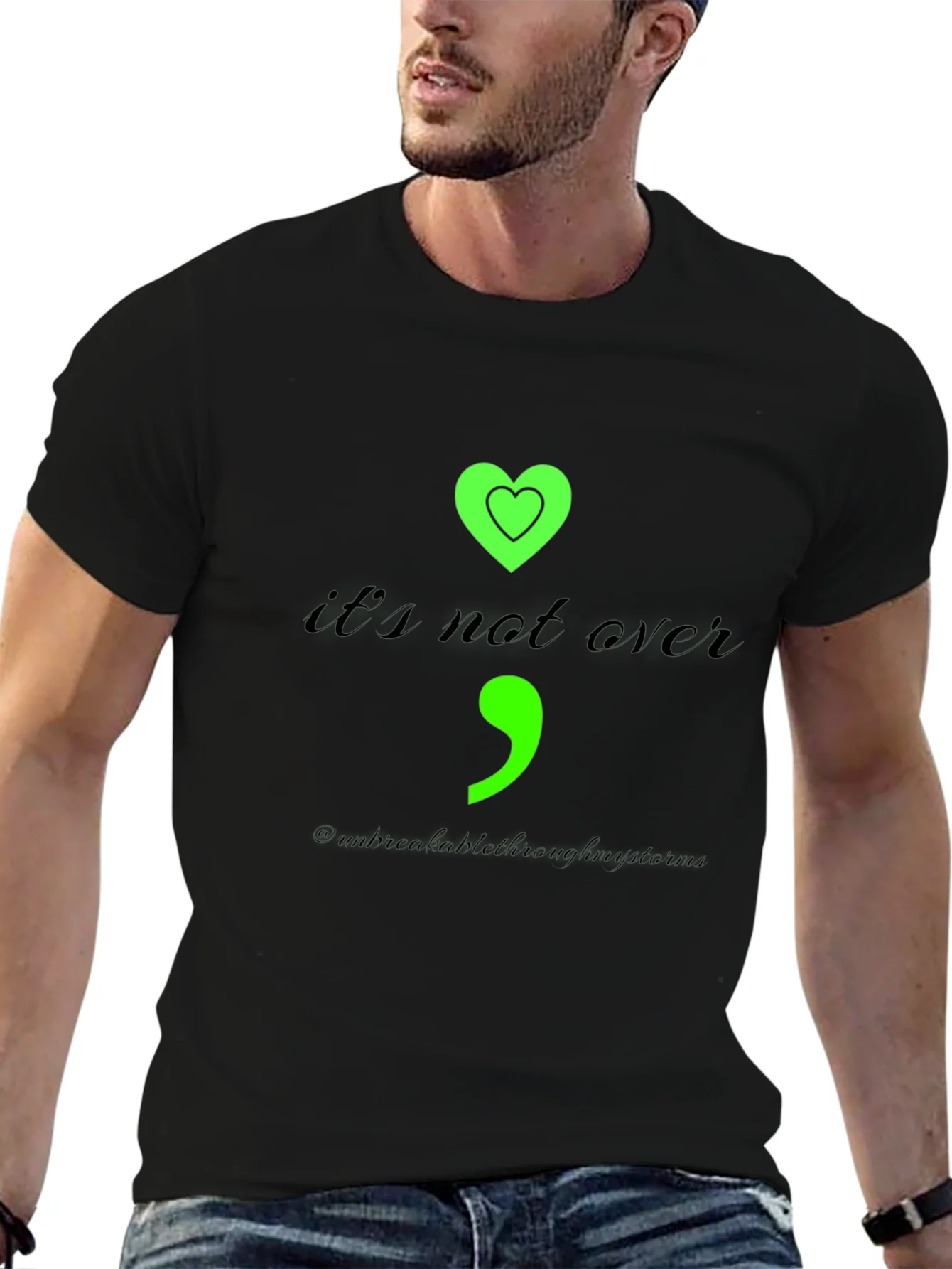 Semicolon Heart Graphic Tee - Mental Health Awareness