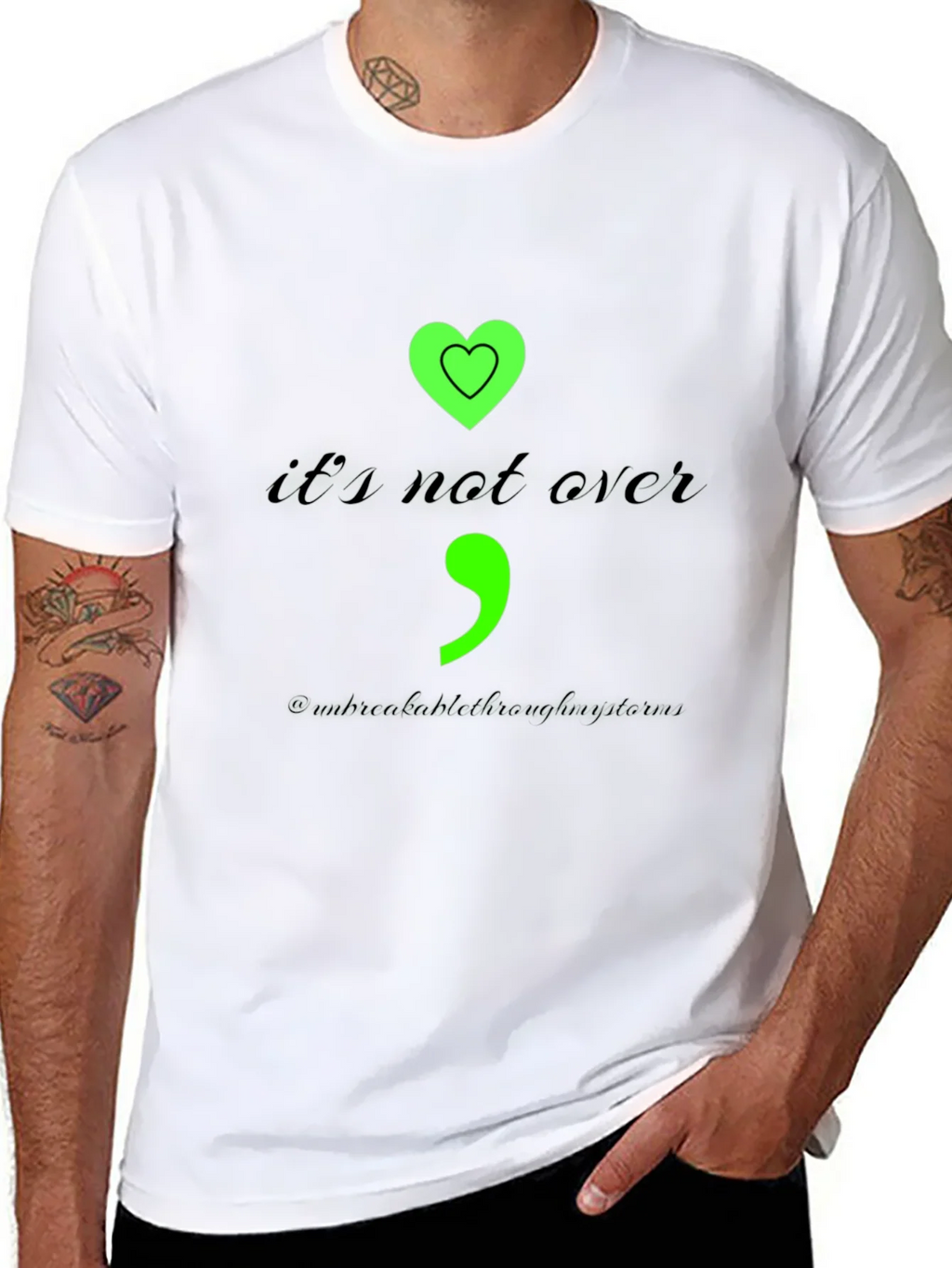 Semicolon Heart Graphic Tee - Mental Health Awareness