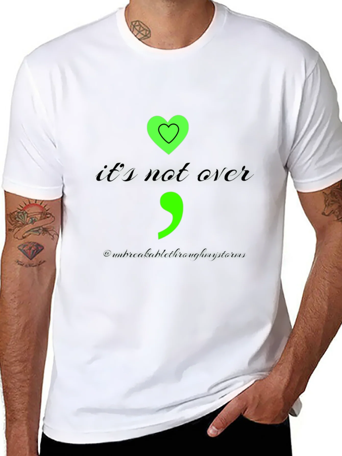 Semicolon Heart Graphic Tee - Mental Health Awareness