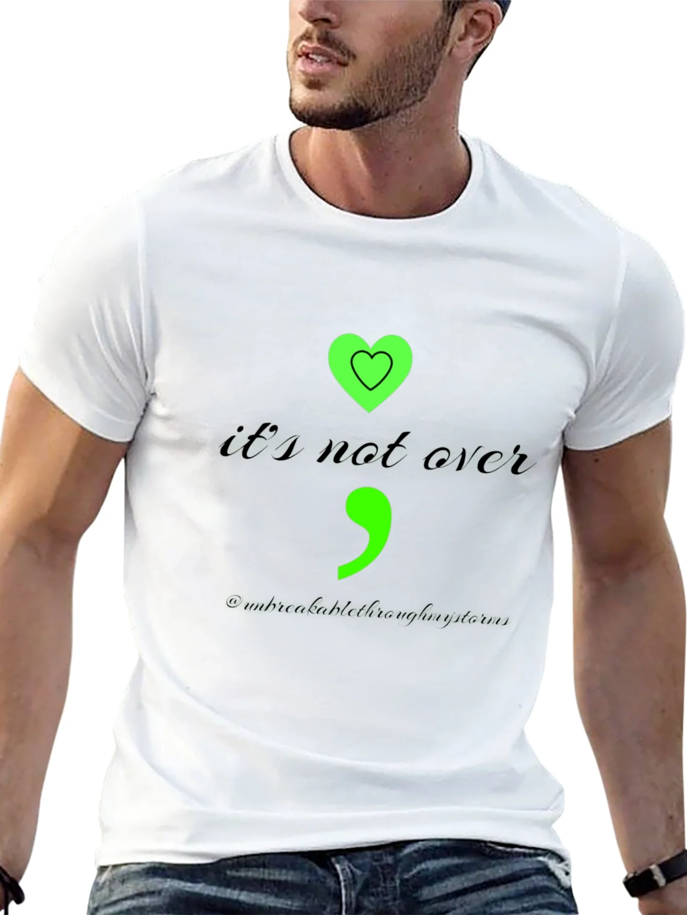 Semicolon Heart Graphic Tee - Mental Health Awareness