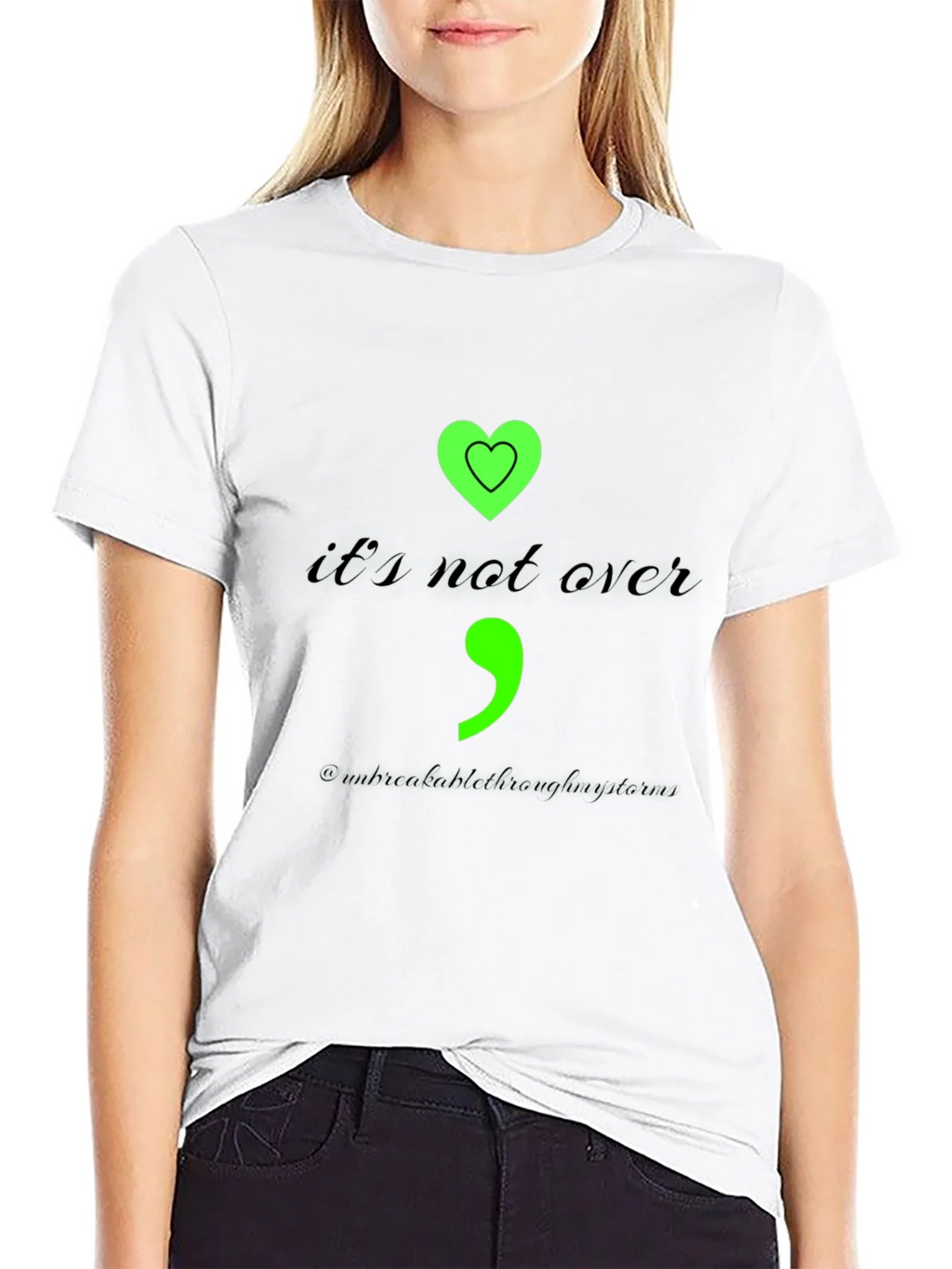 Semicolon Heart Graphic Tee - Mental Health Awareness