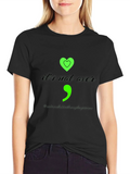 Semicolon Heart Graphic Tee - Mental Health Awareness